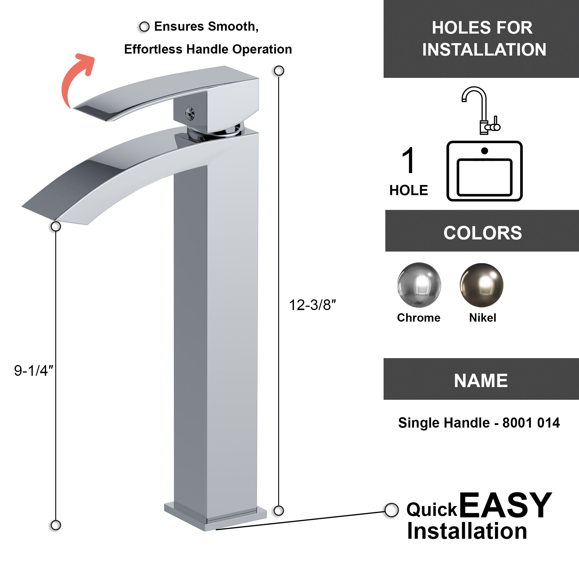 Single Handle Lavatory Faucet - 8001 014