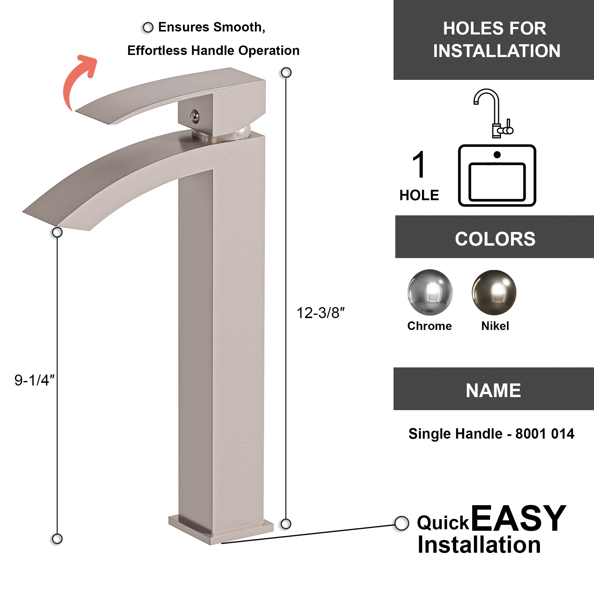 Single Handle Lavatory Faucet - 8001 014