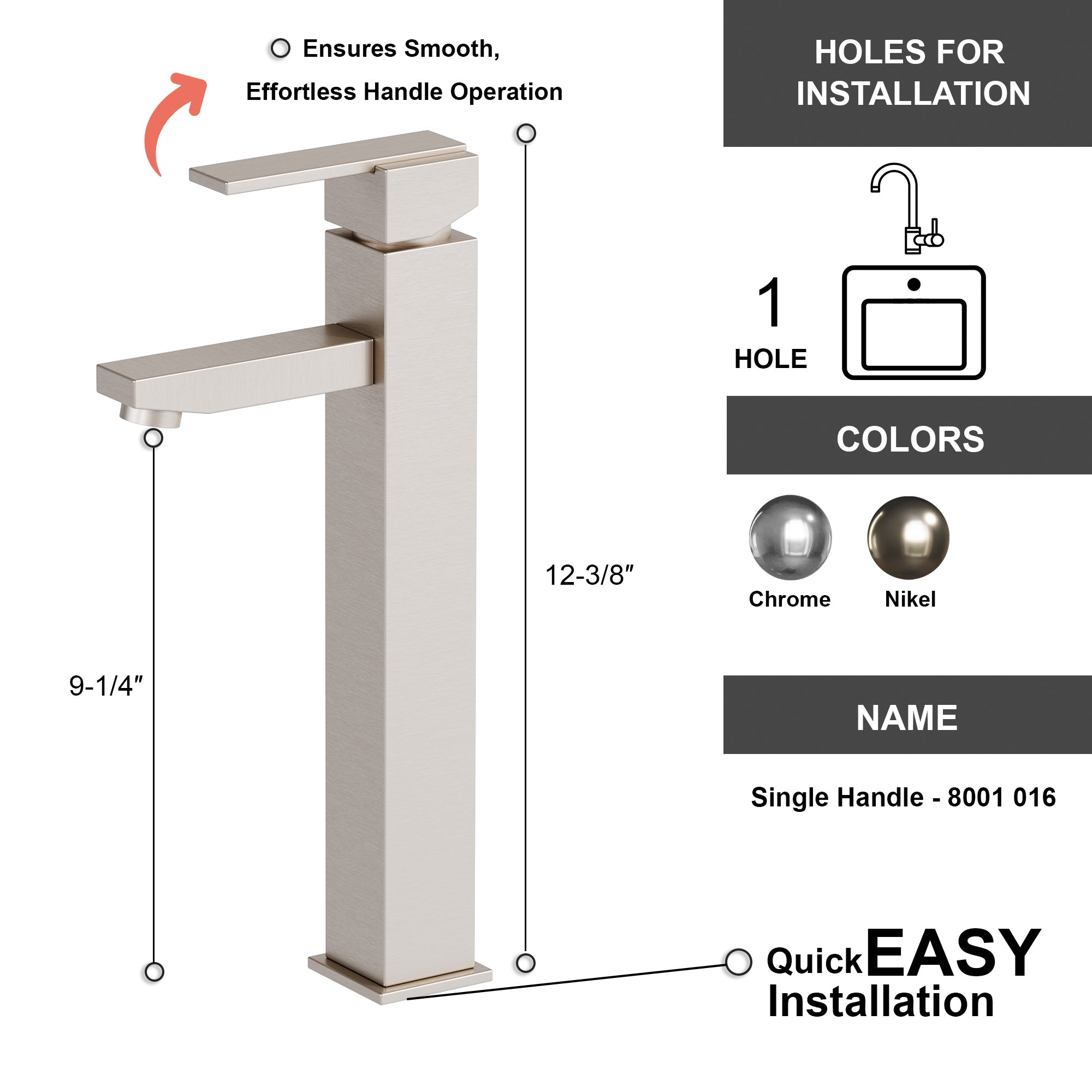 Single Handle Lavatory Faucet - 8001 016