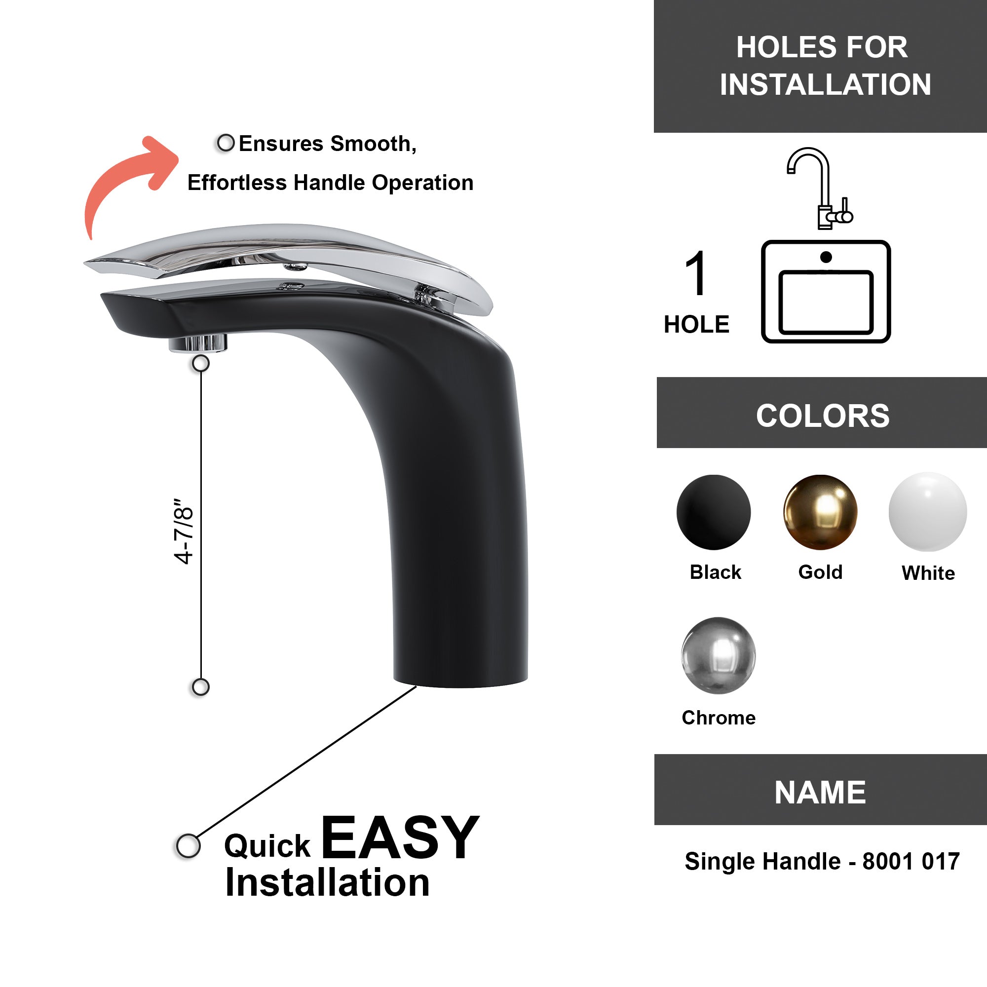 Single Handle Lavatory Faucet - 8001 017