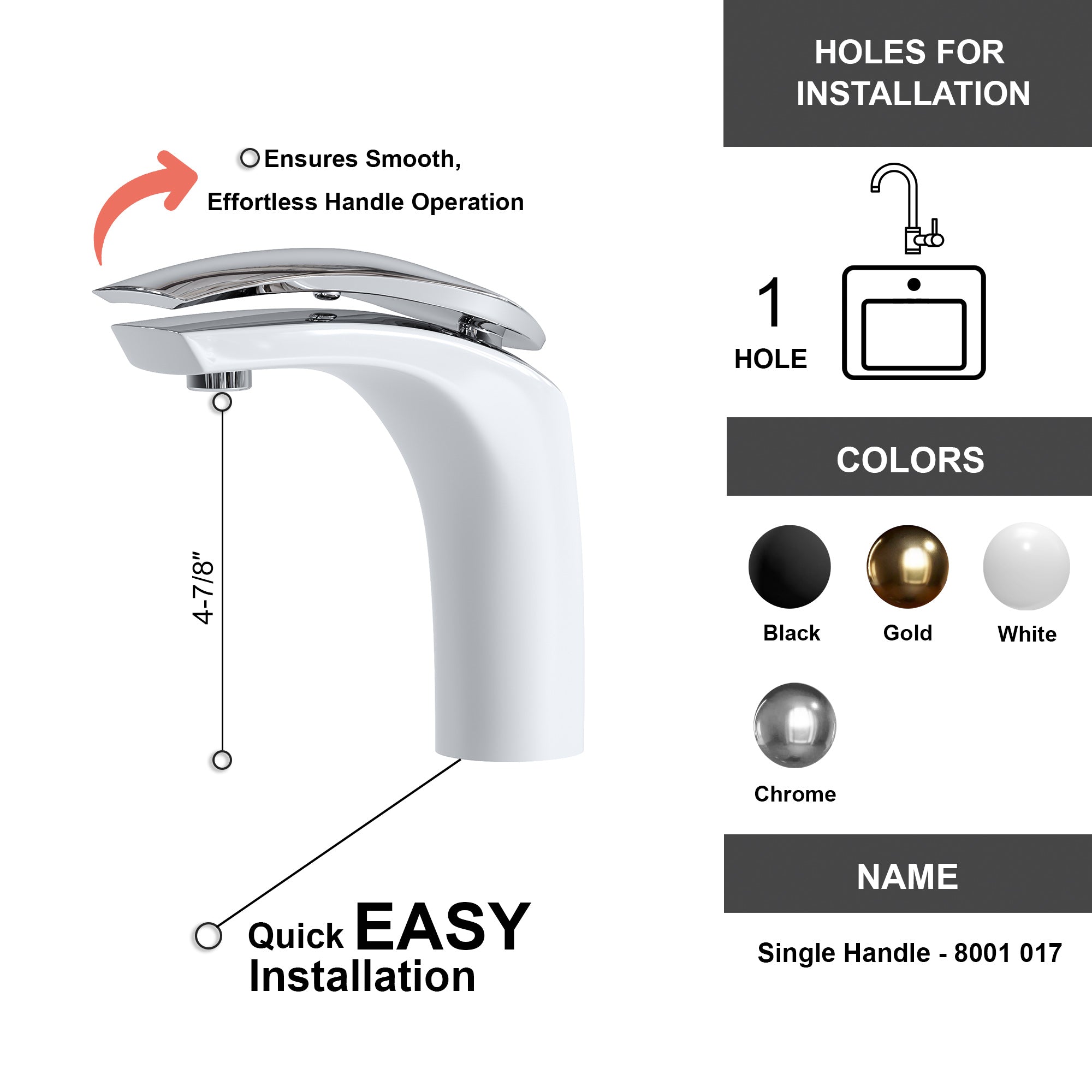 Single Handle Lavatory Faucet - 8001 017