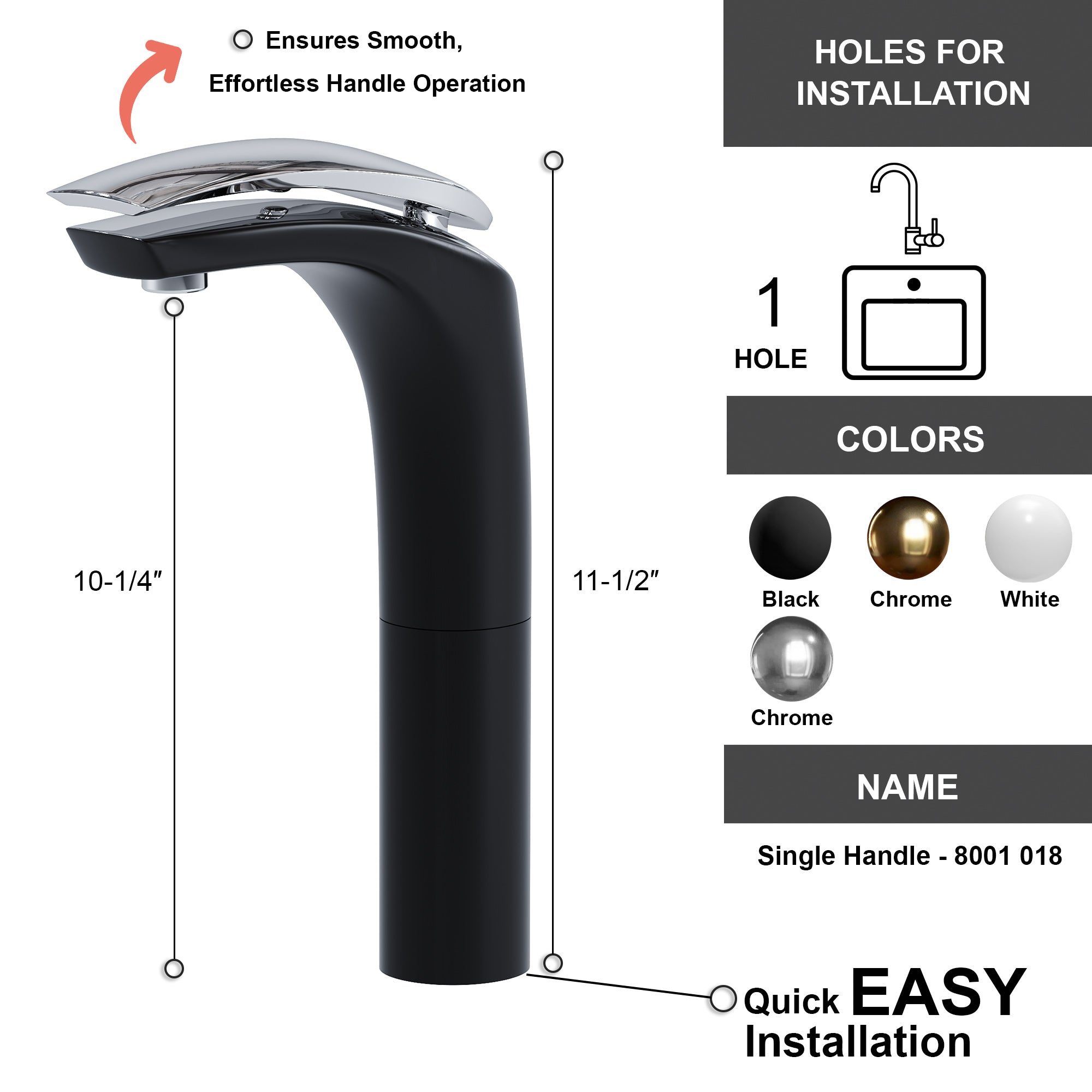Single Handle Lavatory Faucet - 8001 018
