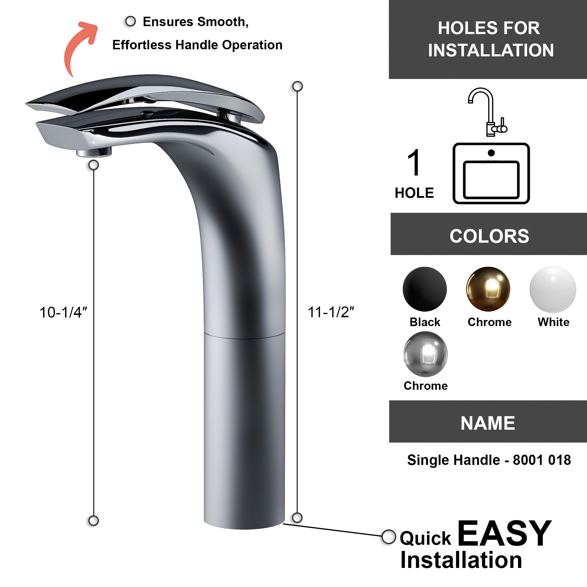 Single Handle Lavatory Faucet - 8001 018