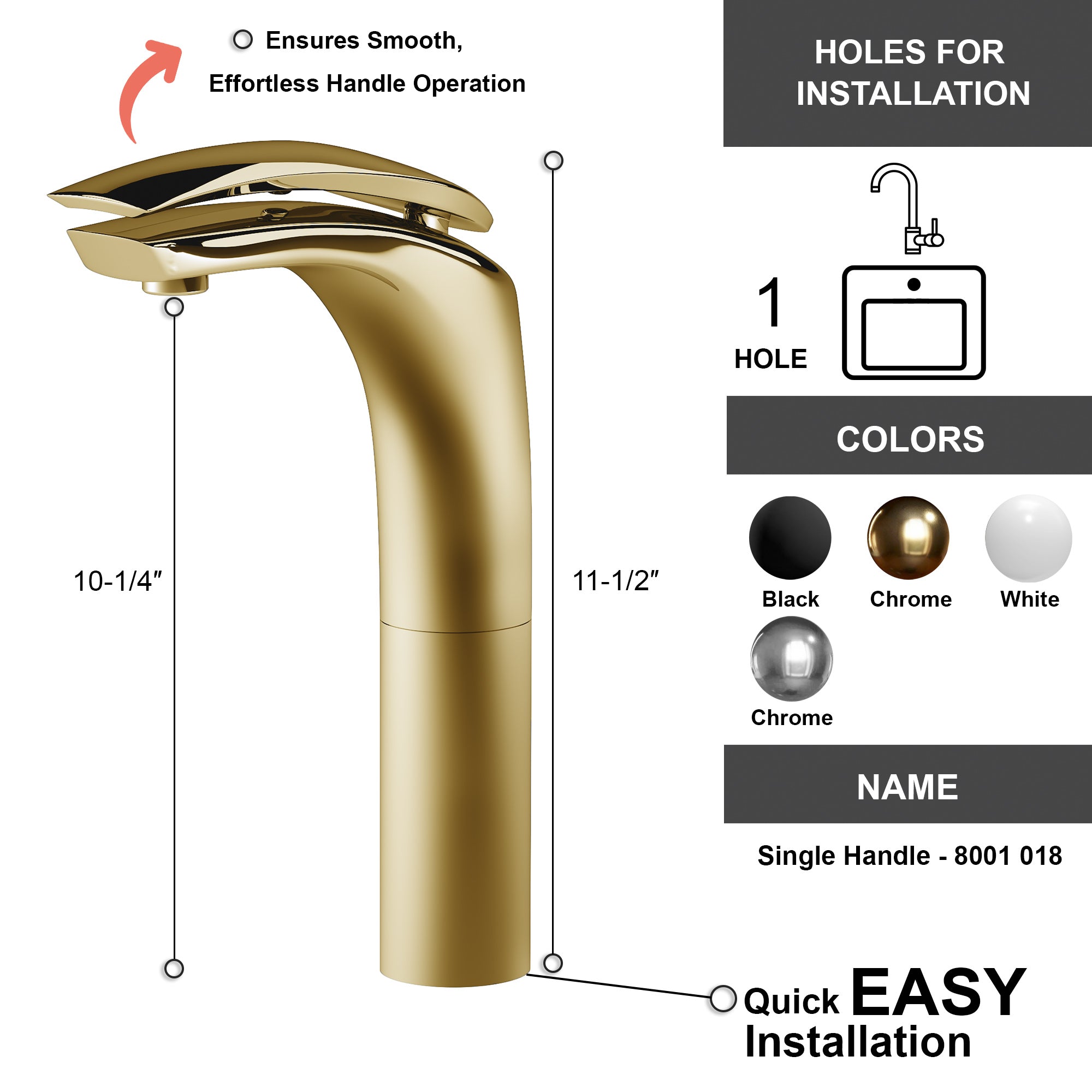 Single Handle Lavatory Faucet - 8001 018