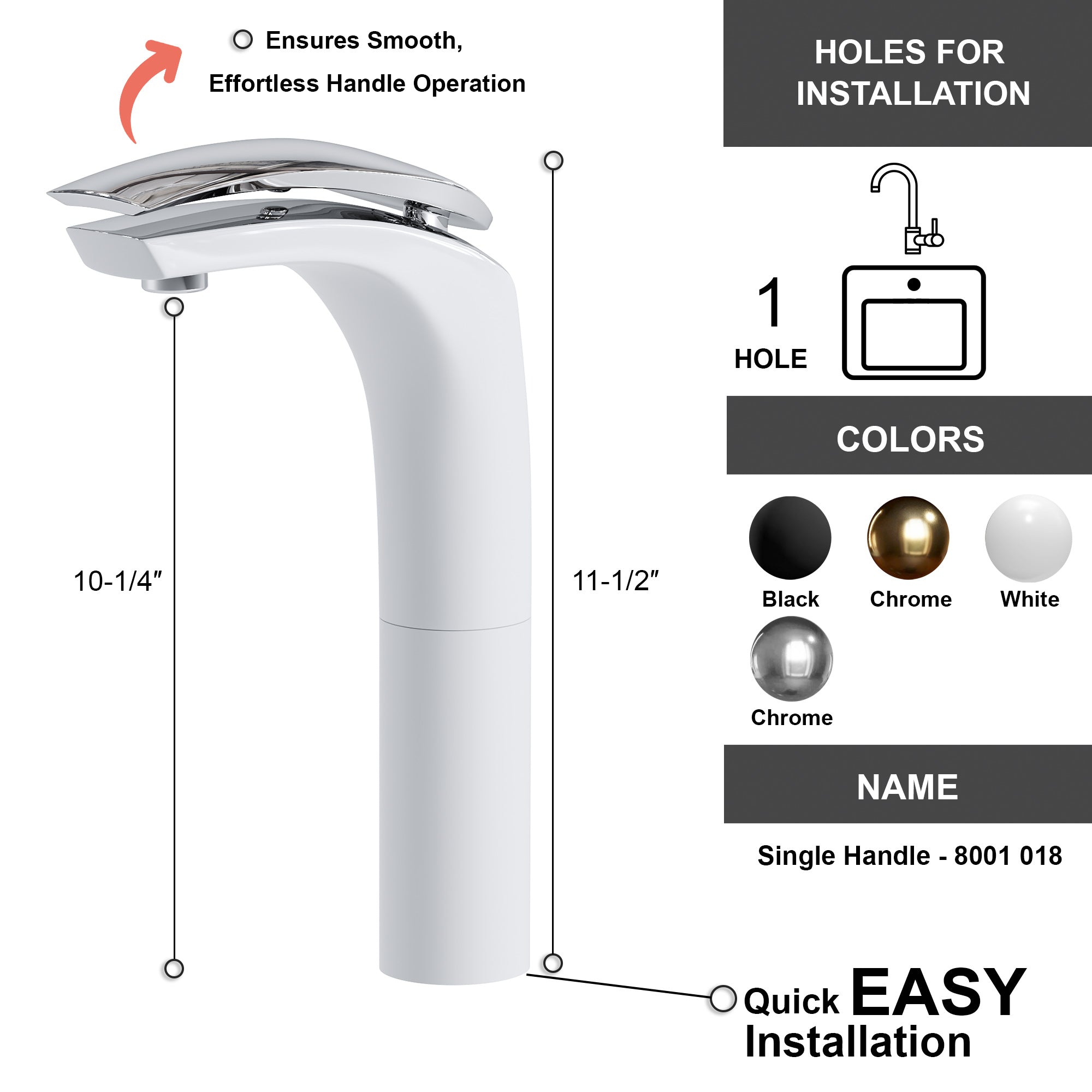Single Handle Lavatory Faucet - 8001 018