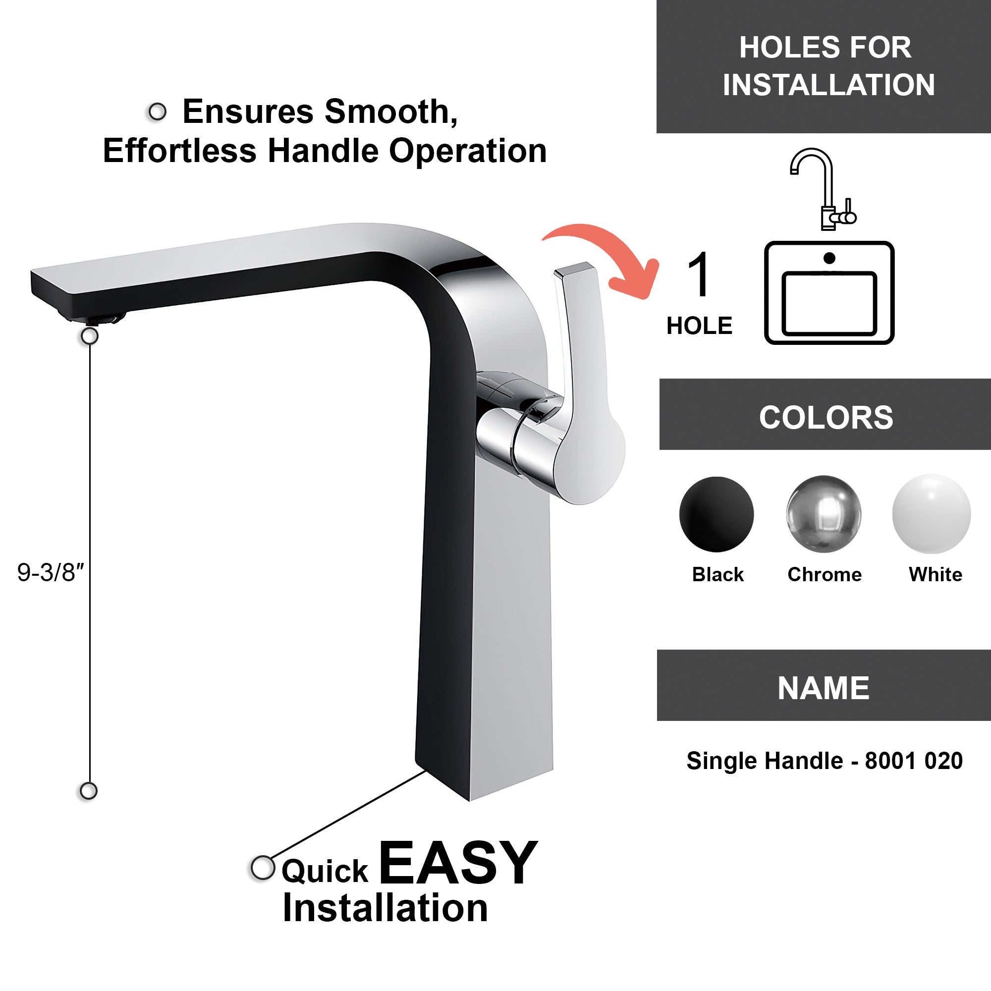Single Handle Lavatory Faucet - 8001 020