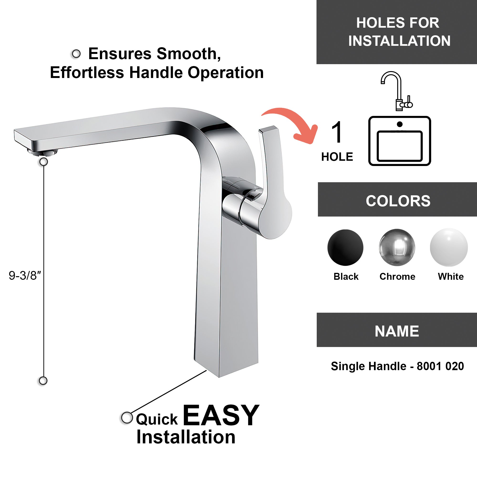 Single Handle Lavatory Faucet - 8001 020