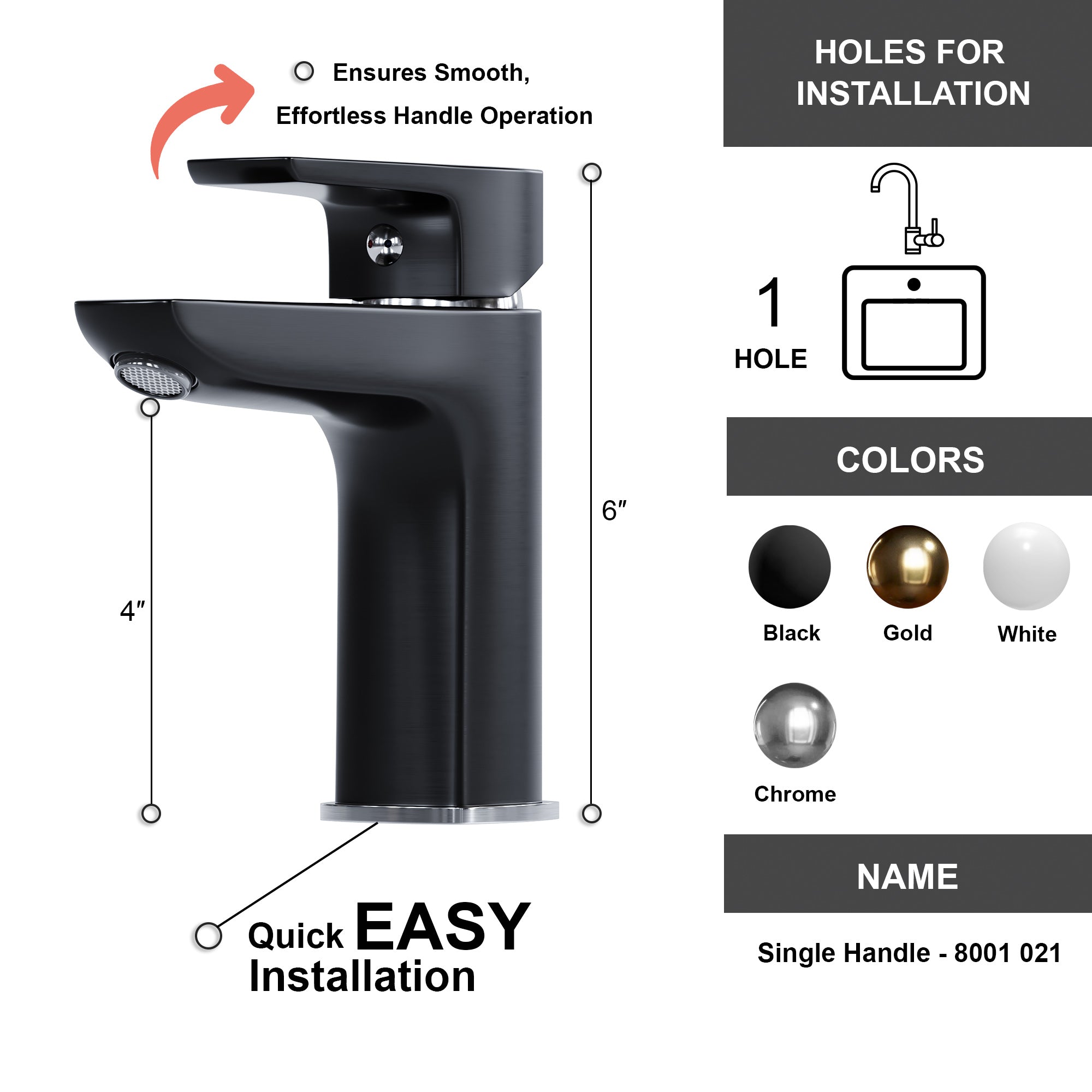 Single Handle Lavatory Faucet - 8001 021