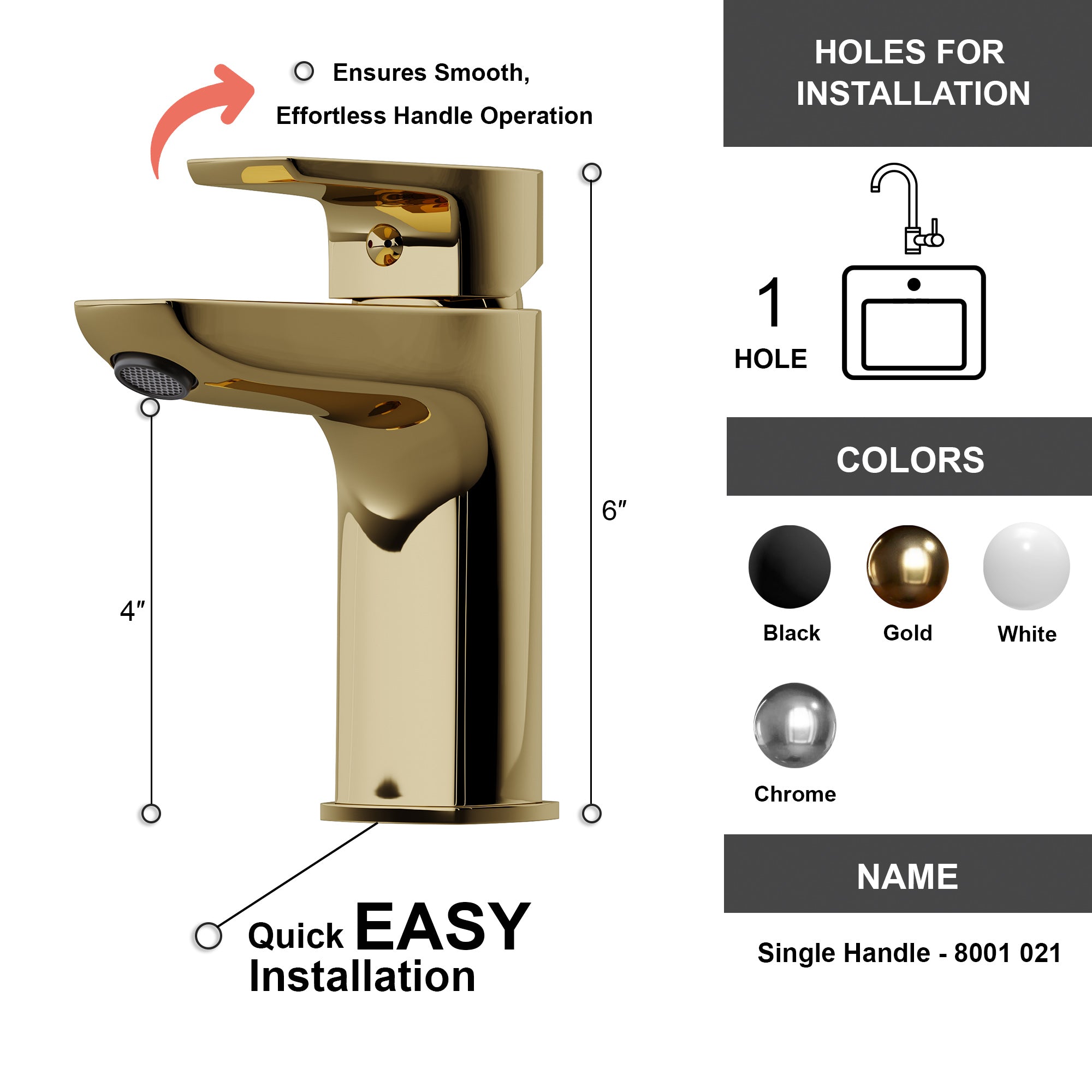 Single Handle Lavatory Faucet - 8001 021