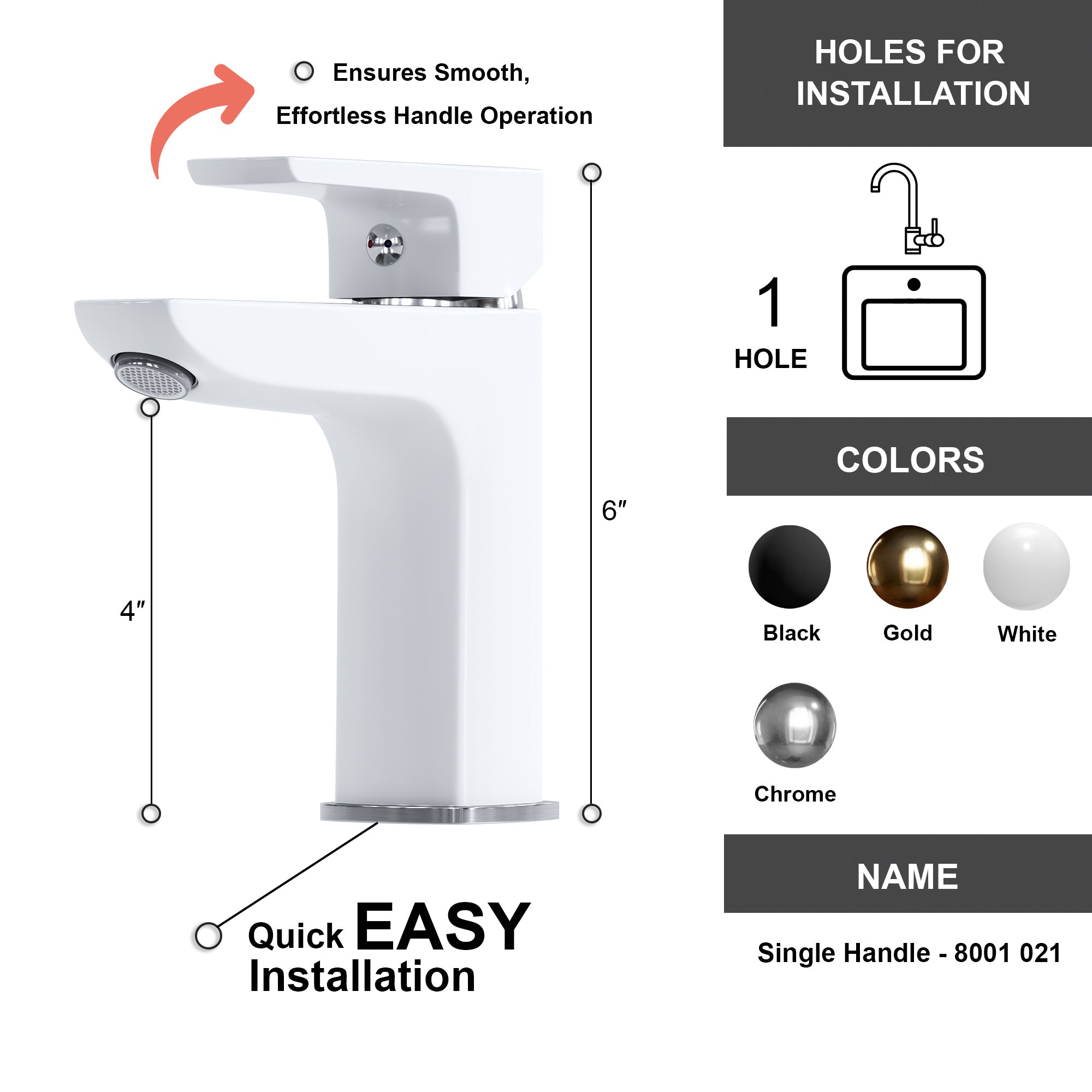 Single Handle Lavatory Faucet - 8001 021