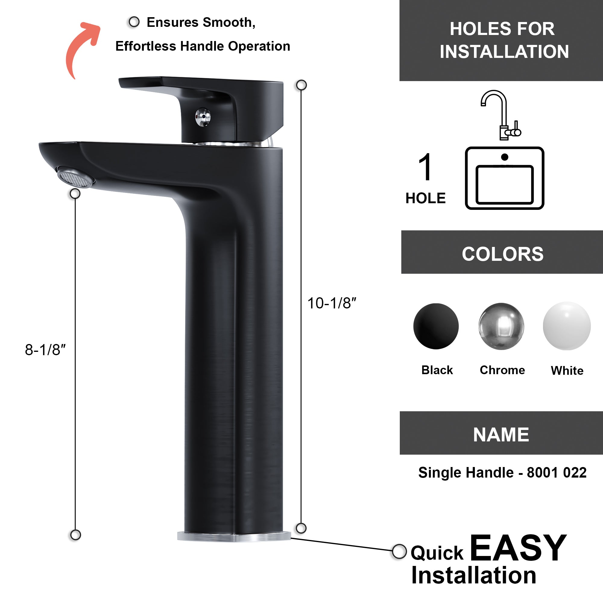 Single Handle Lavatory Faucet - 8001 022