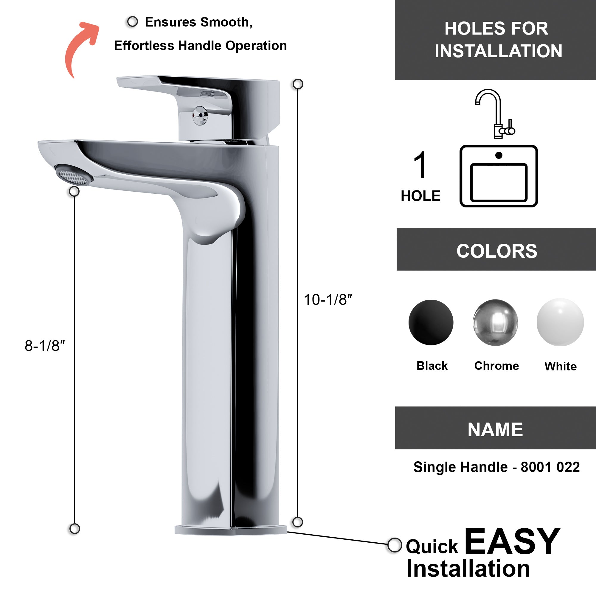 Single Handle Lavatory Faucet - 8001 022