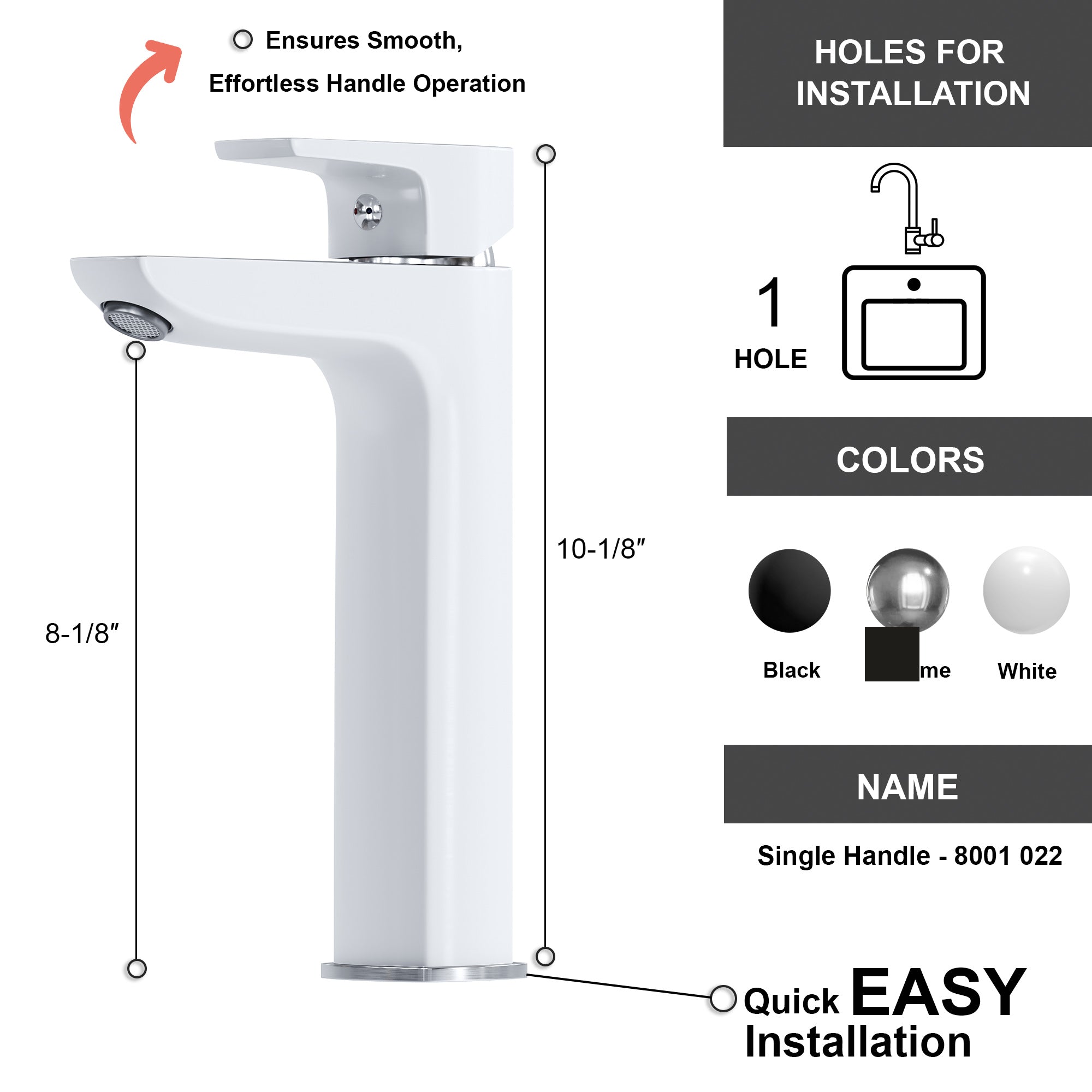 Single Handle Lavatory Faucet - 8001 022