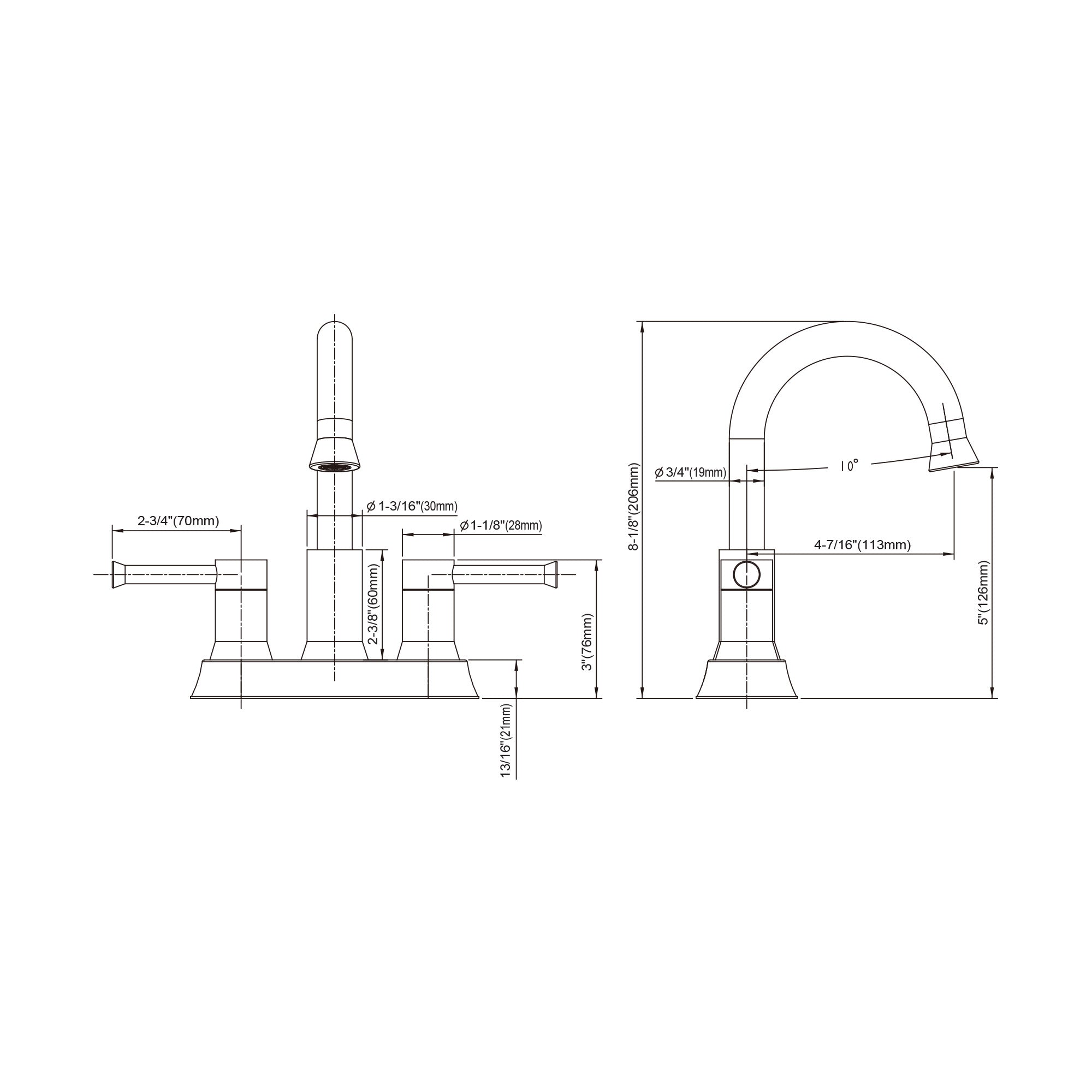 Two Handle Lavatory Faucet - 8001 002