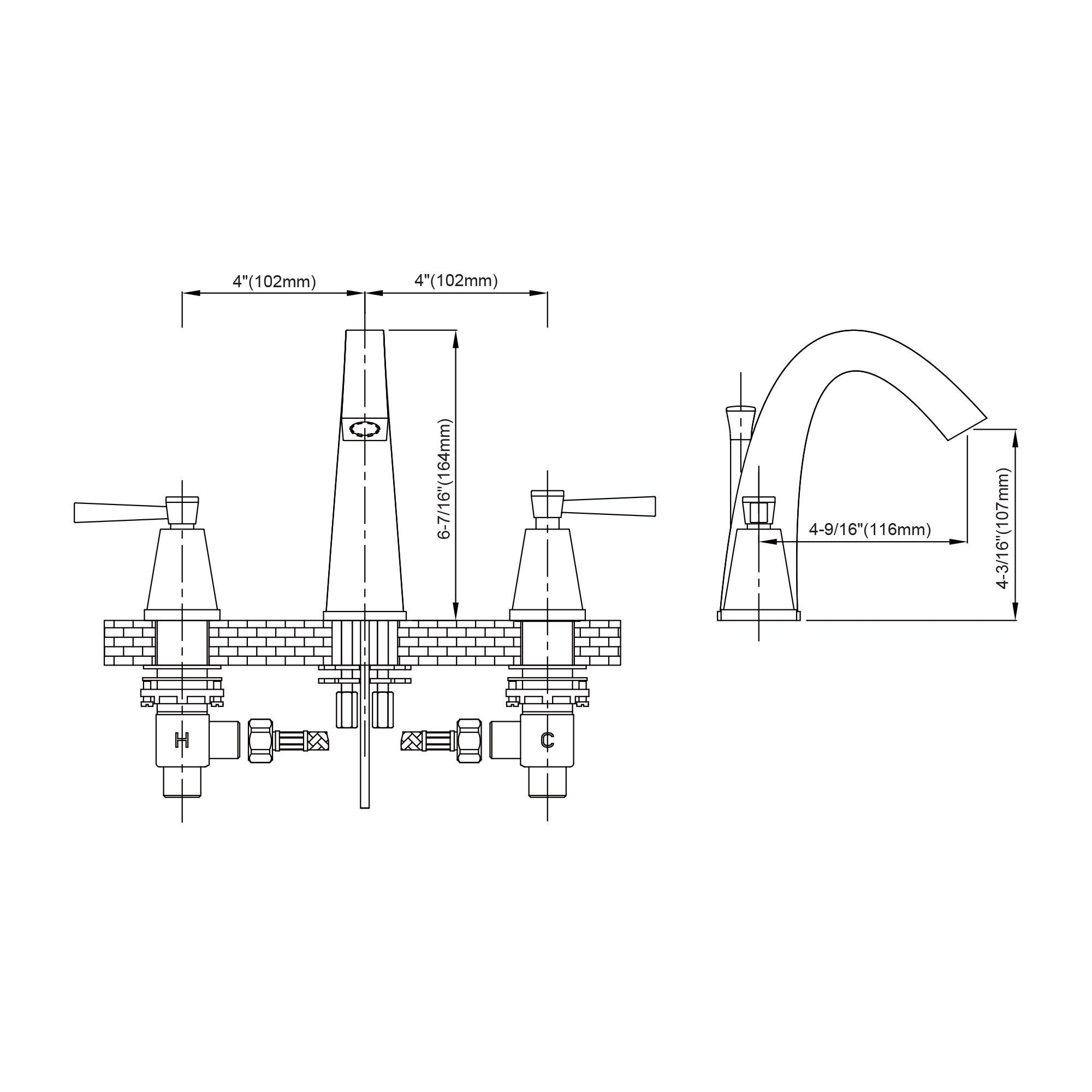 Two Handle Lavatory Faucet - 8001 007