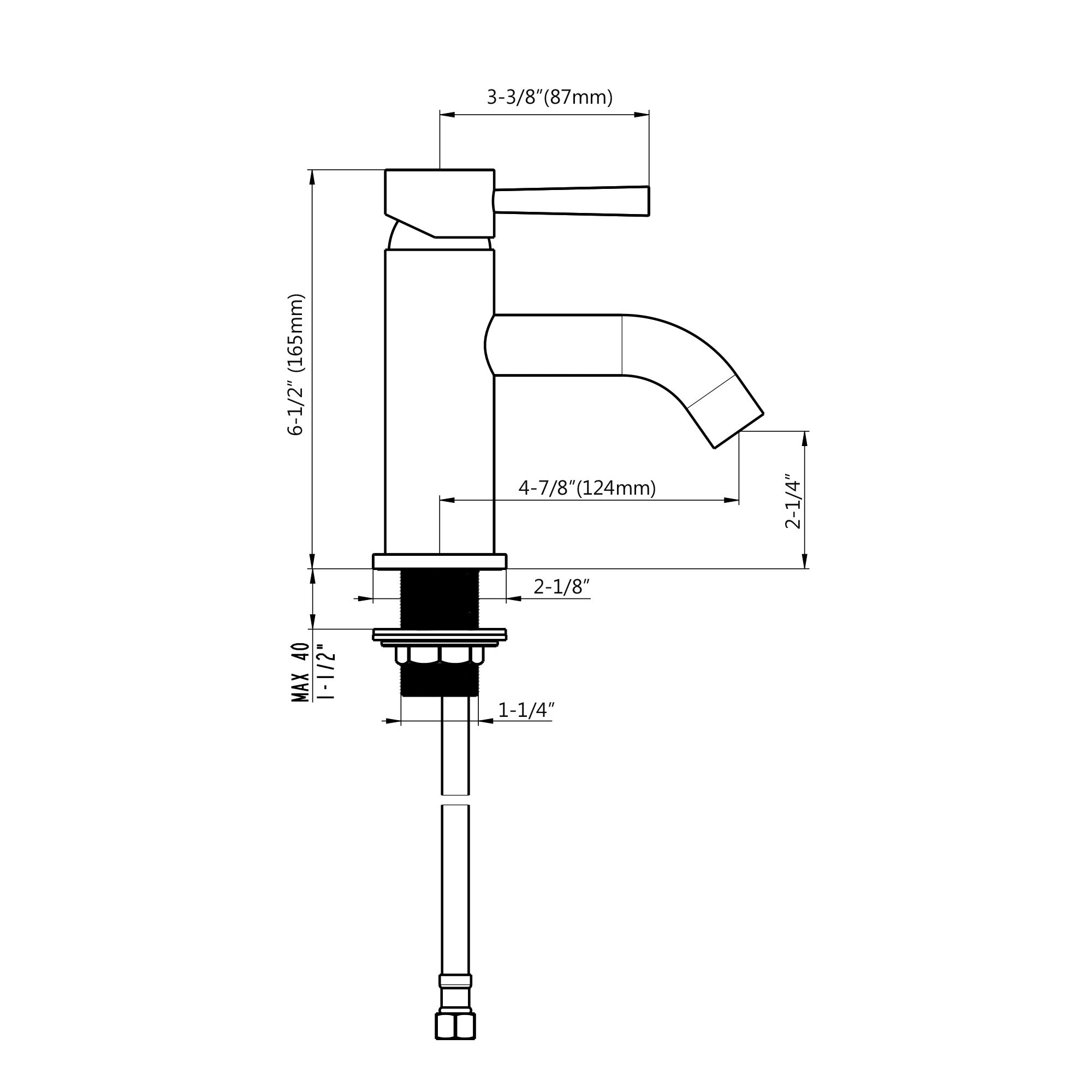 Single Handle Lavatory Faucet - 8001 011