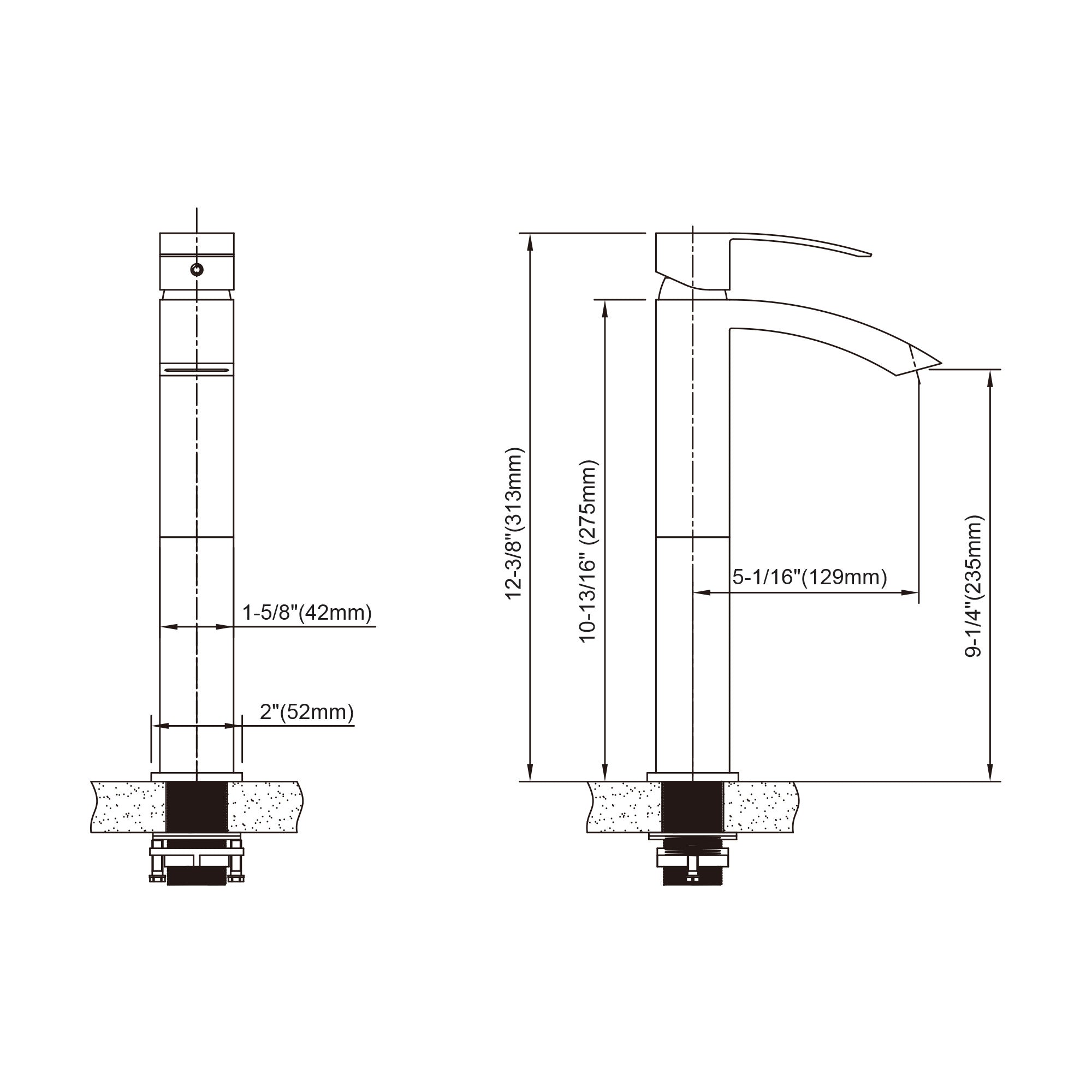 Single Handle Lavatory Faucet - 8001 014