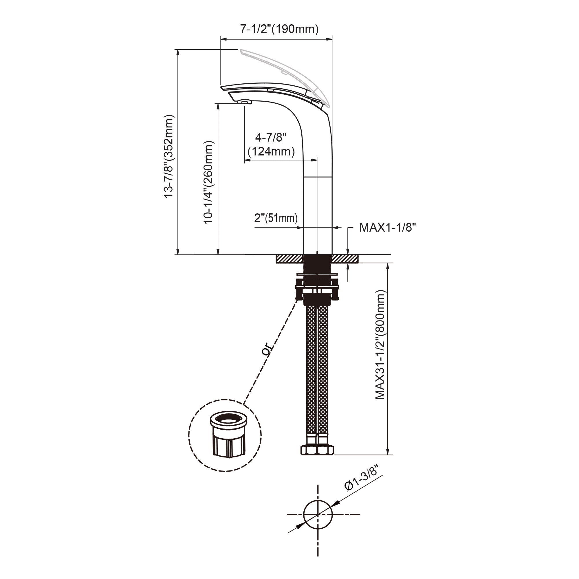 Single Handle Lavatory Faucet - 8001 018