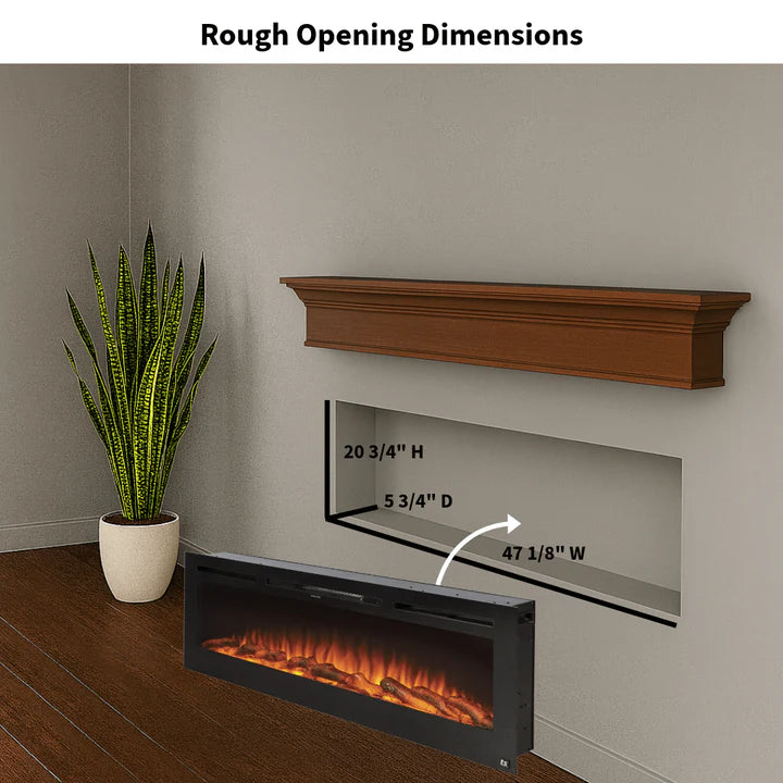 Touchstone Sideline® 60″ Recessed Smart Electric Fireplace with Heat – 80011