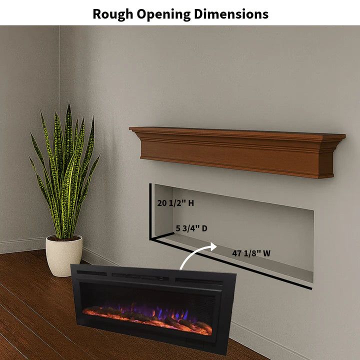 Touchstone Sideline Steel® 50" Recessed Electric Fireplace with Heat – 80013