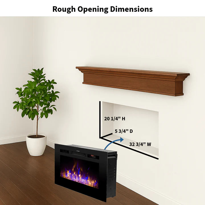 Touchstone Sideline® 36" Recessed Smart Electric Fireplace with Heat – 80014