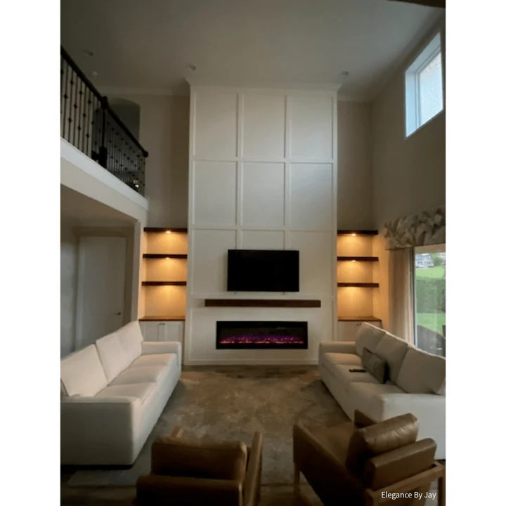 Touchstone Sideline® 72″ Recessed Smart Electric Fireplace with Heat – 80015