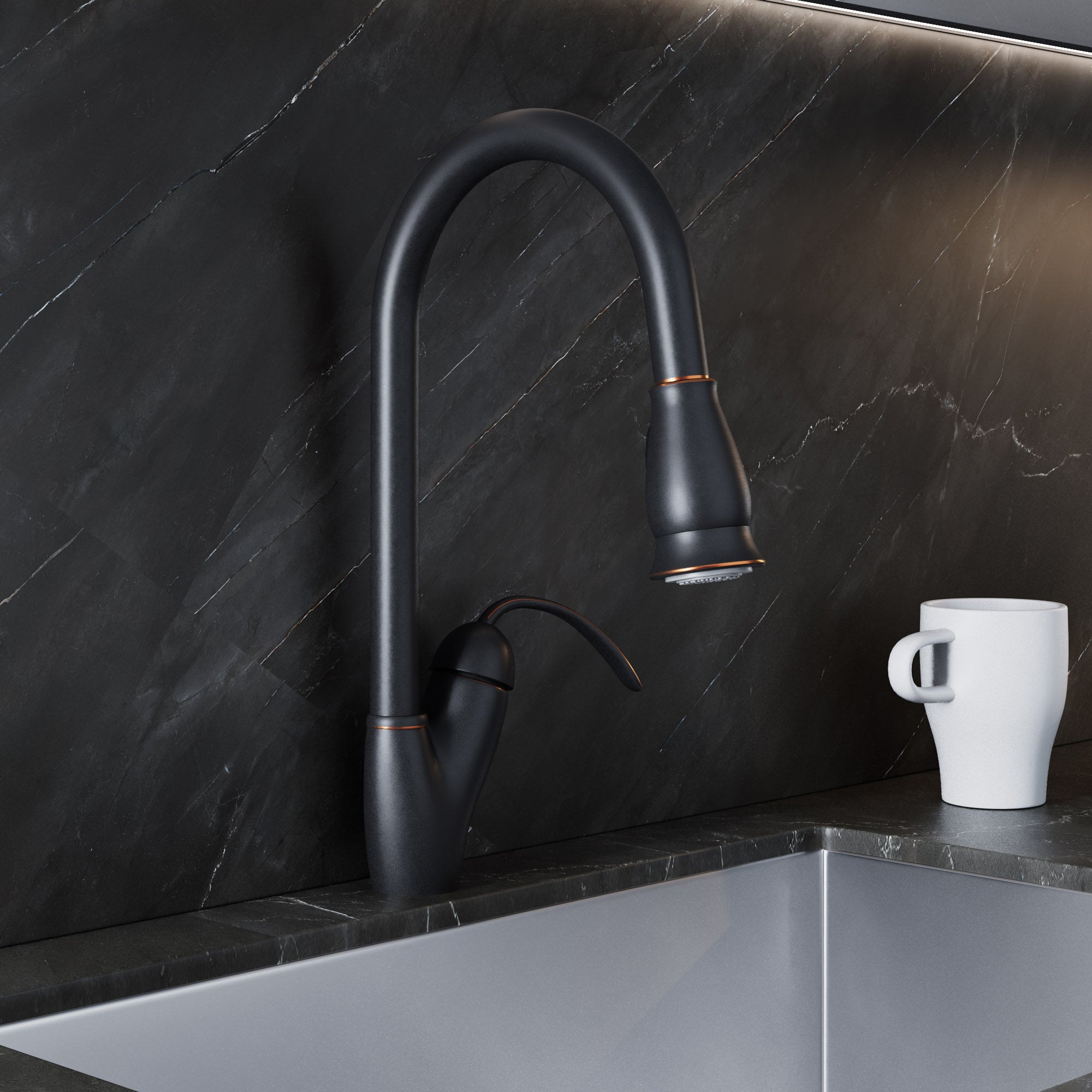 Single Handle Pull-Down Kitchen Faucet - 8002 011