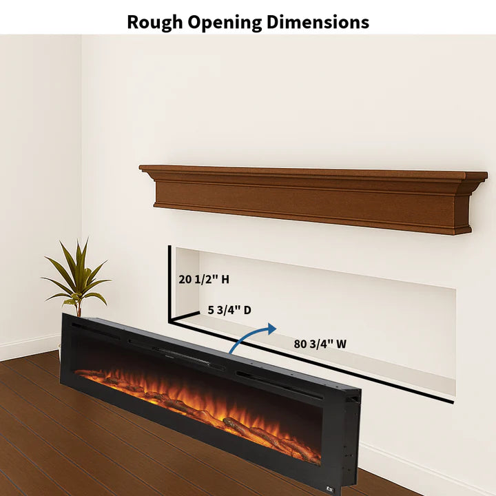Touchstone Sideline® 84" Recessed Smart Electric Fireplace with Heat – 80043