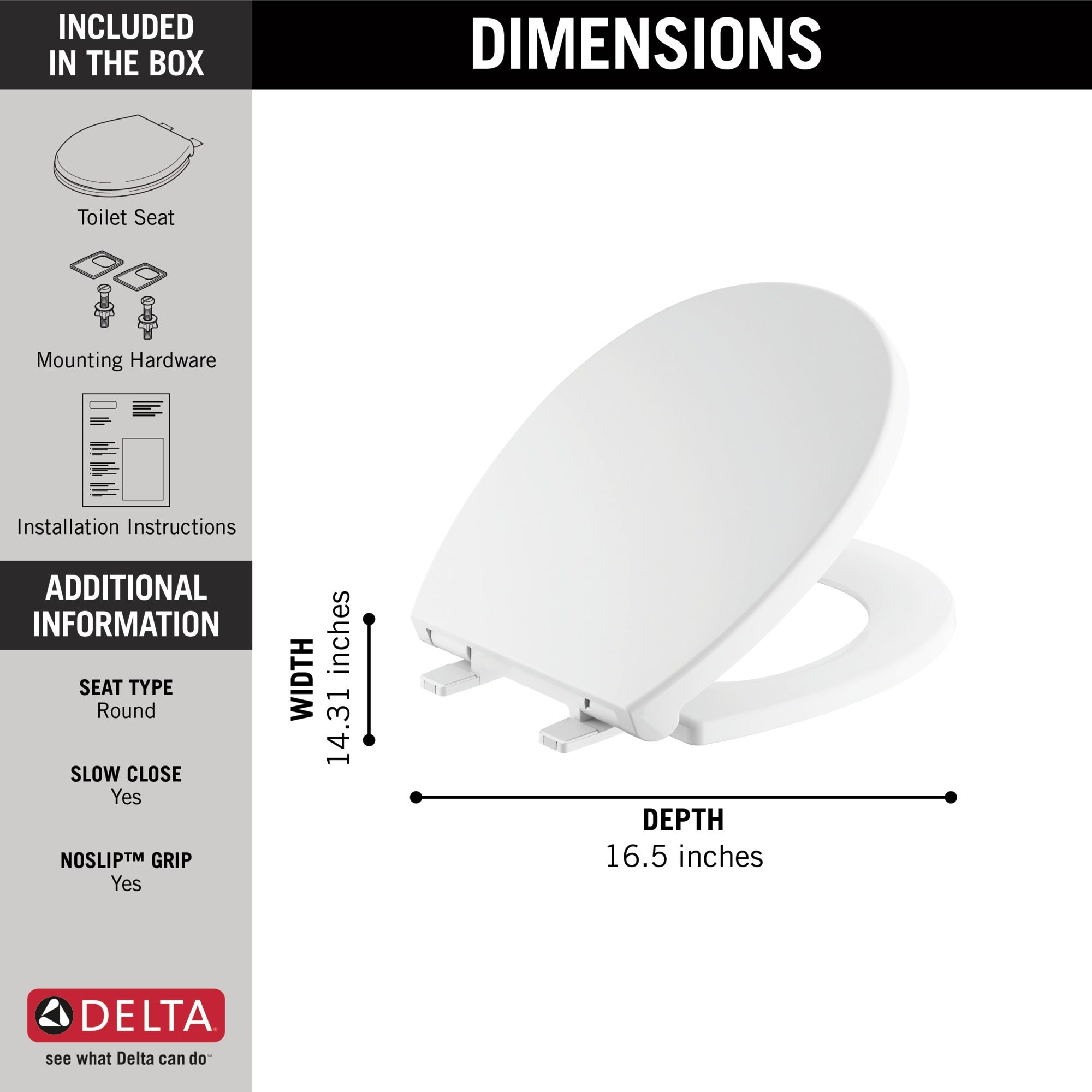 Delta Morgan® Round Front Slow-Close Toilet Seat