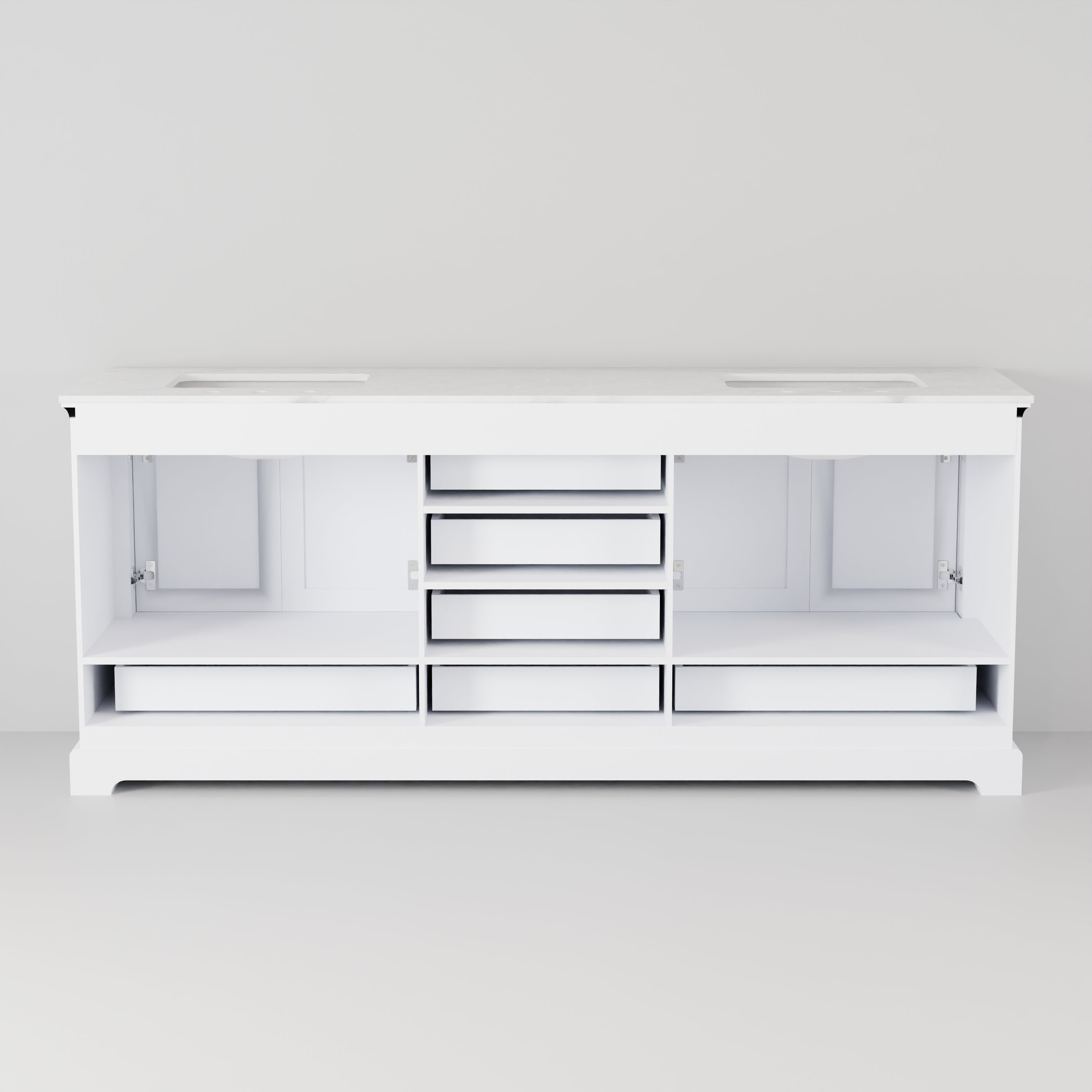 Dukes 80 in. W x 22 in. D White Double Bath Vanity