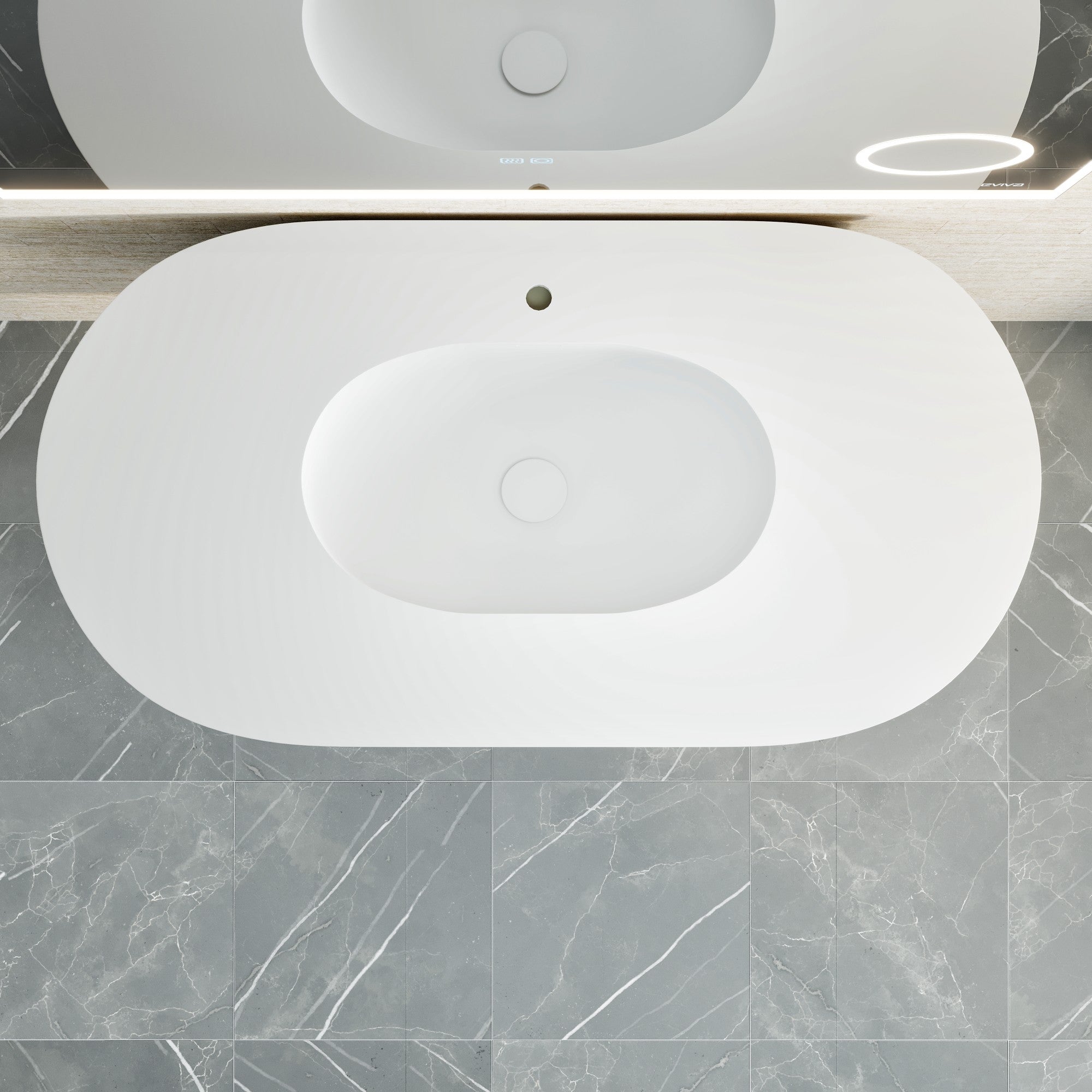 Eviva Haven Wall Mount Bath Vanity with Solid Surface Top and Integrated Sink (39"-71")