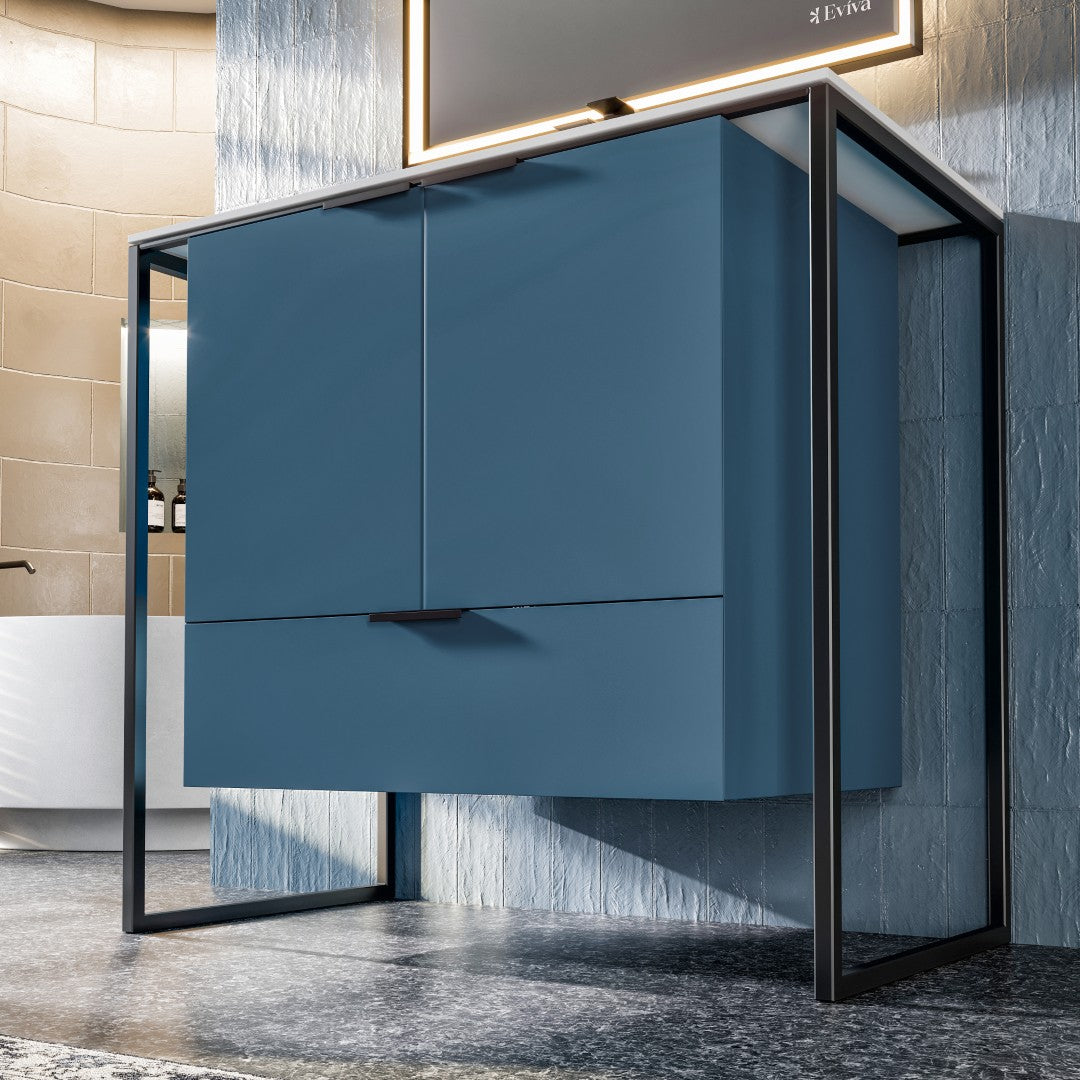 Eviva Onyx Wall Mount Bath Vanity with Solid Surface Top and Integrated Sink (26"-48")