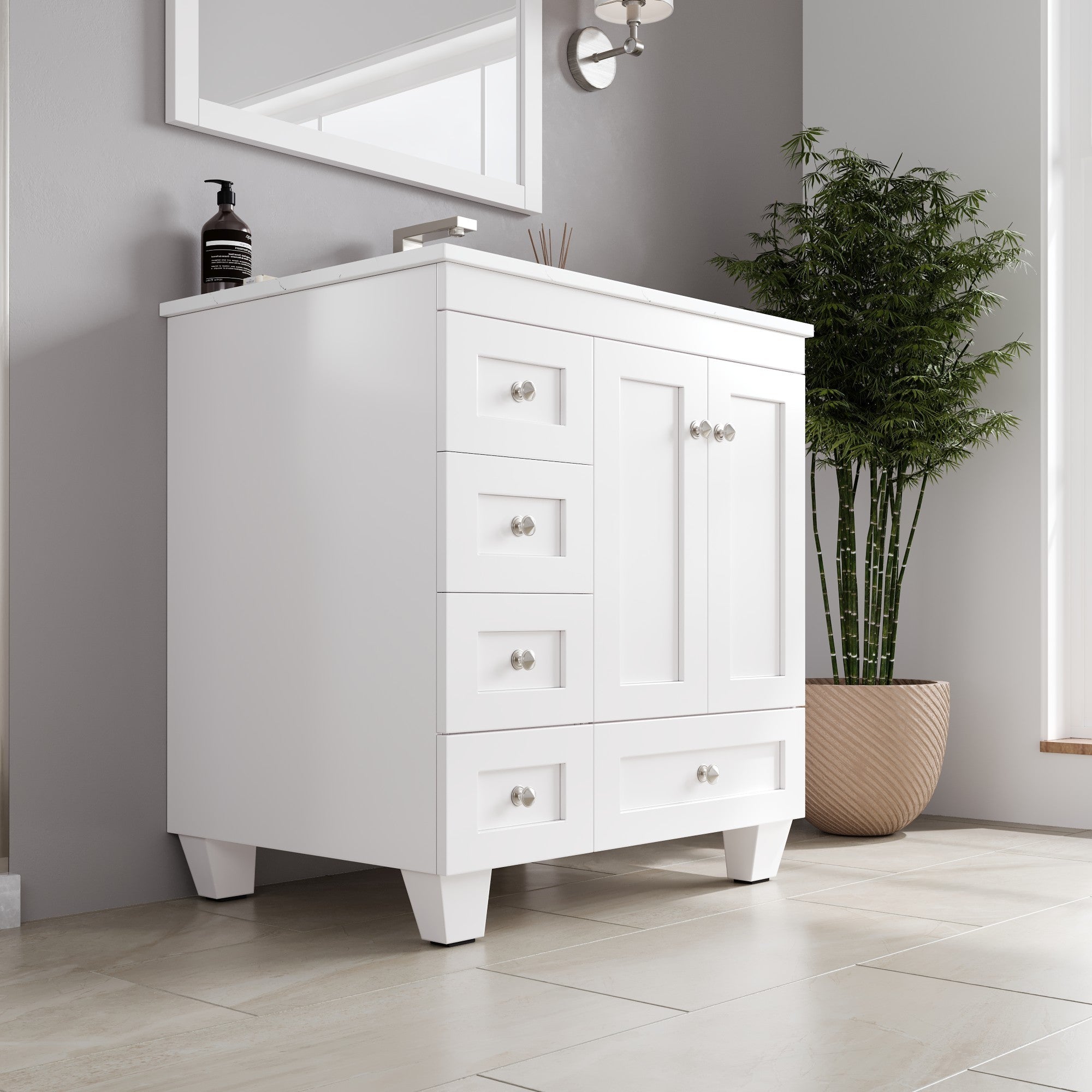 Eviva Acclaim Bath Vanity with Counter Top and Undermount Porcelain Sink (24"-30")