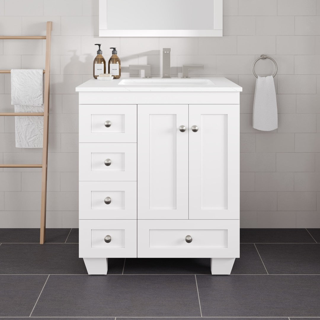Eviva Acclaim Bath Vanity with Counter Top and Undermount Porcelain Sink (24"-30")