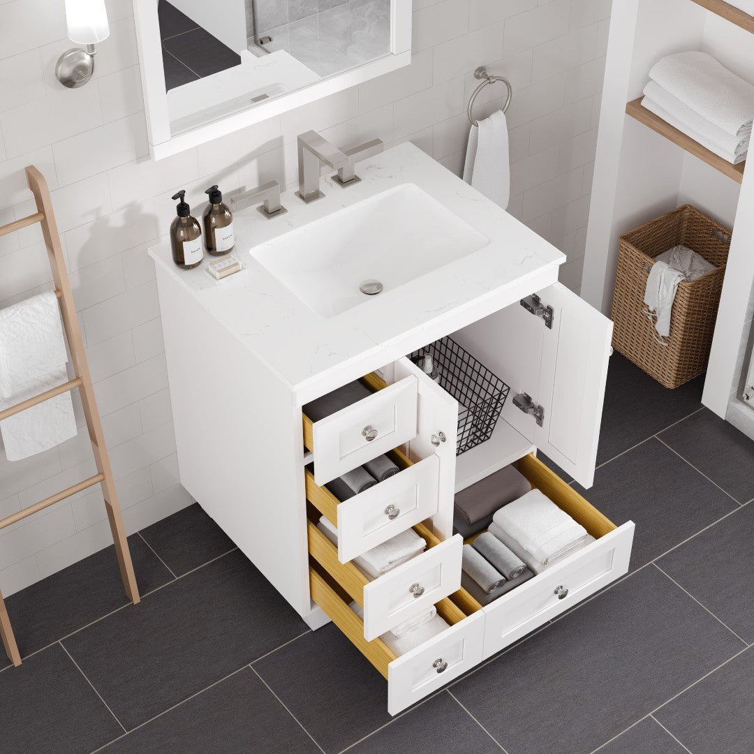 Eviva Acclaim Bath Vanity with Counter Top and Undermount Porcelain Sink (24"-30")