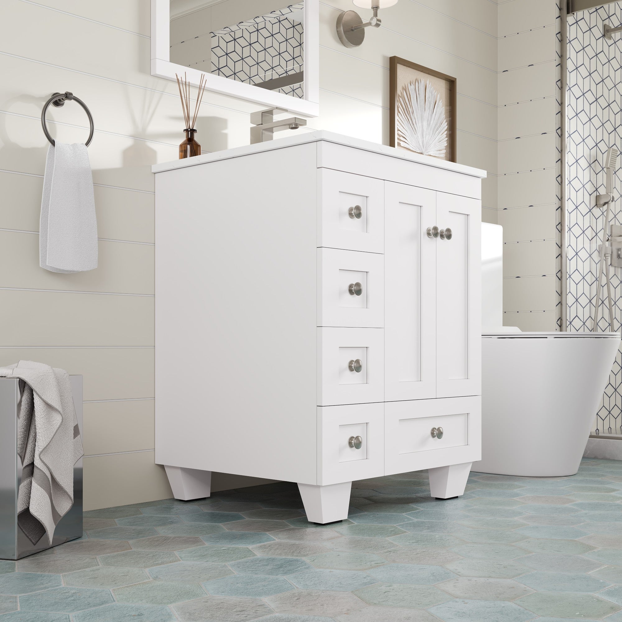 Eviva Acclaim Bath Vanity with Counter Top and Undermount Porcelain Sink (24"-30")