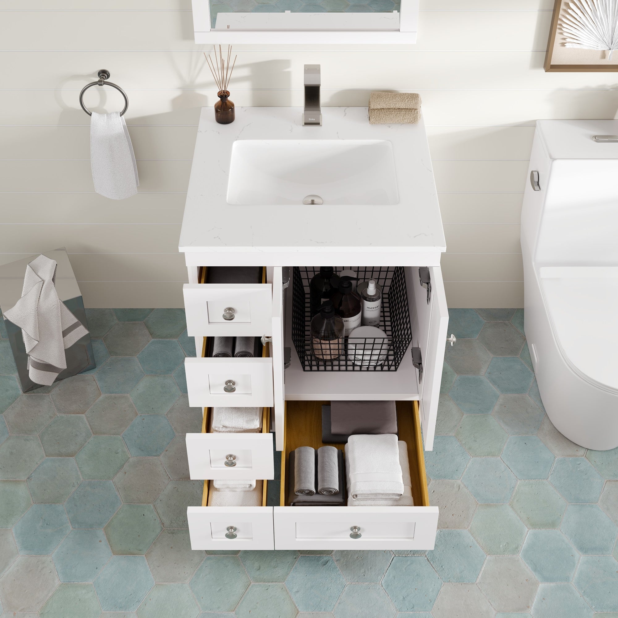 Eviva Acclaim Bath Vanity with Counter Top and Undermount Porcelain Sink (24"-30")