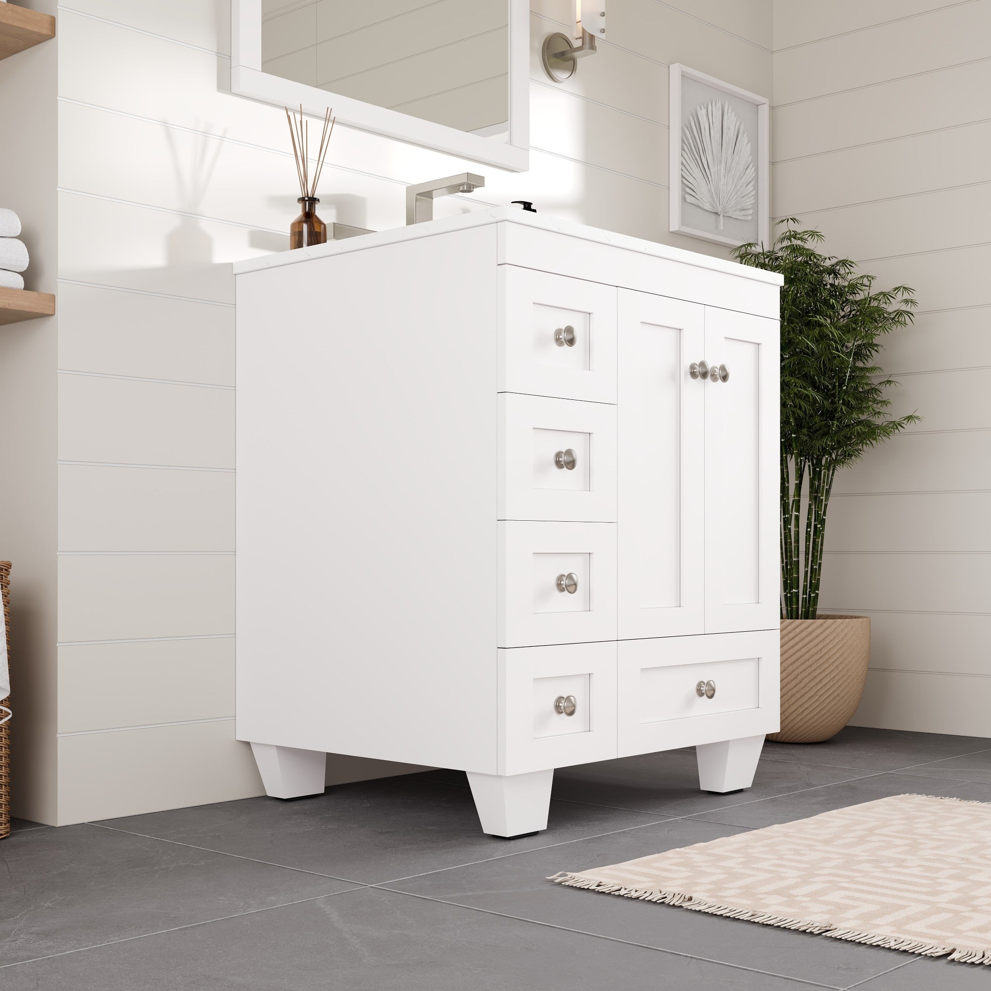 Eviva Acclaim Bath Vanity with Counter Top and Undermount Porcelain Sink (24"-30")