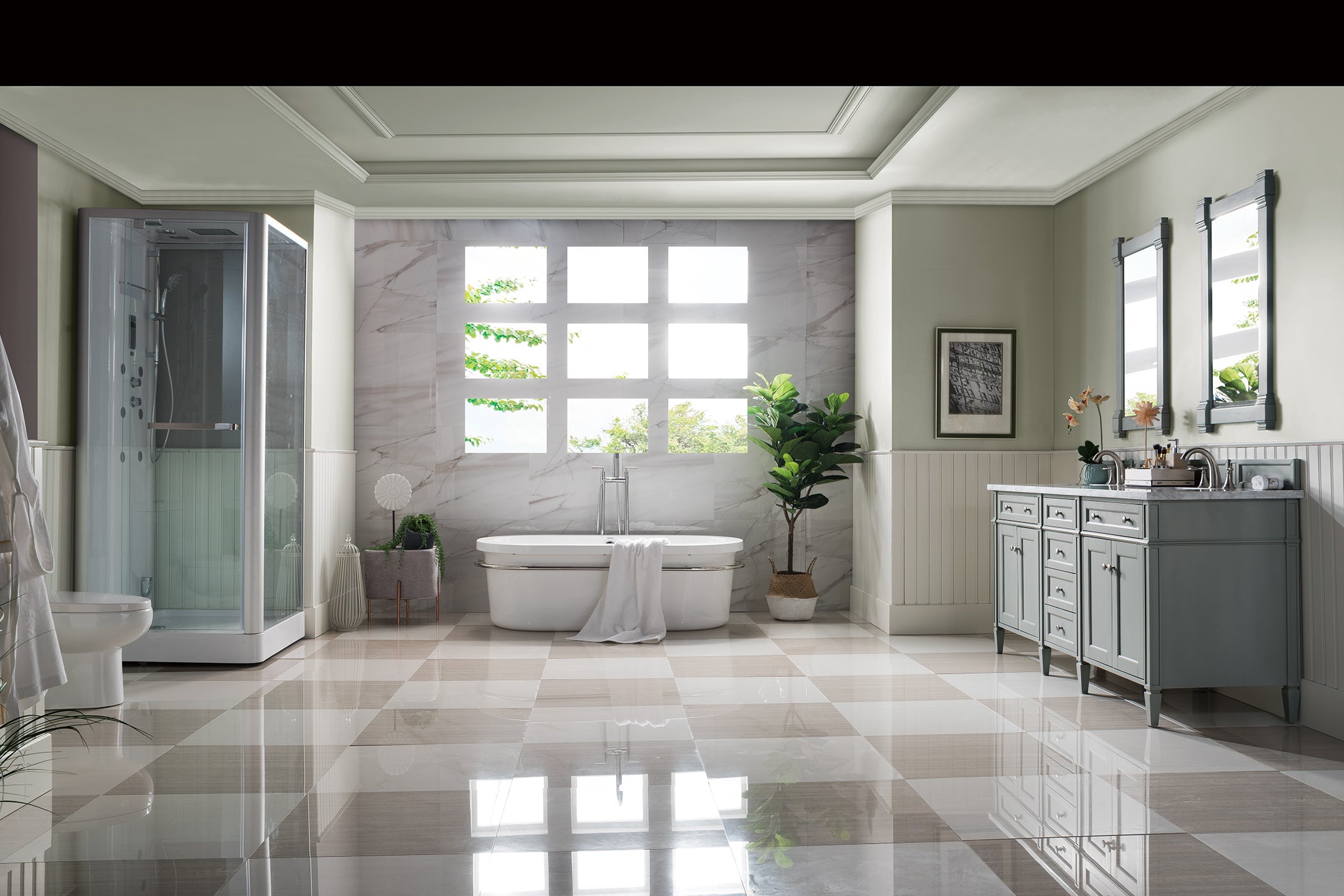 James Martin Brittany 72" Double Vanity in Urban Gray with 3cm Countertop