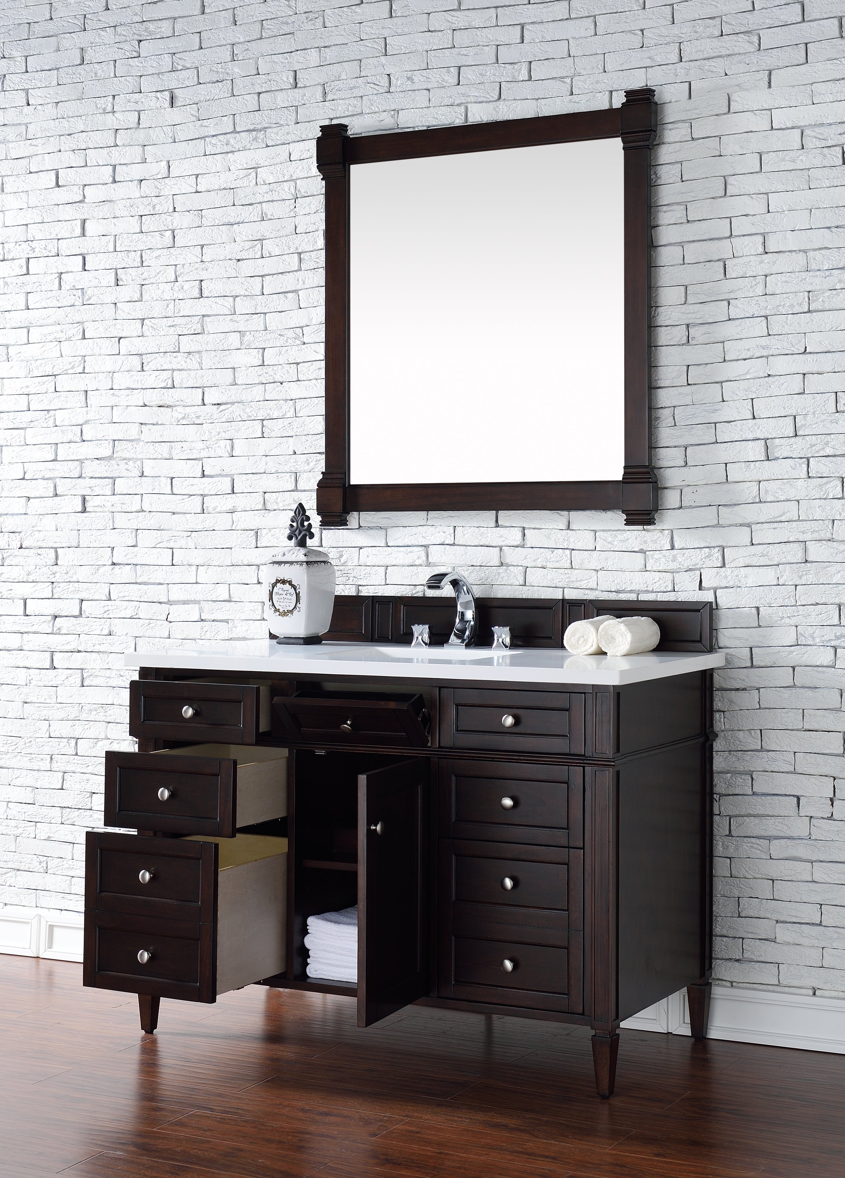 James Martin Brittany 48" Single Vanity in Burnished Mahogany with 3cm Countertop