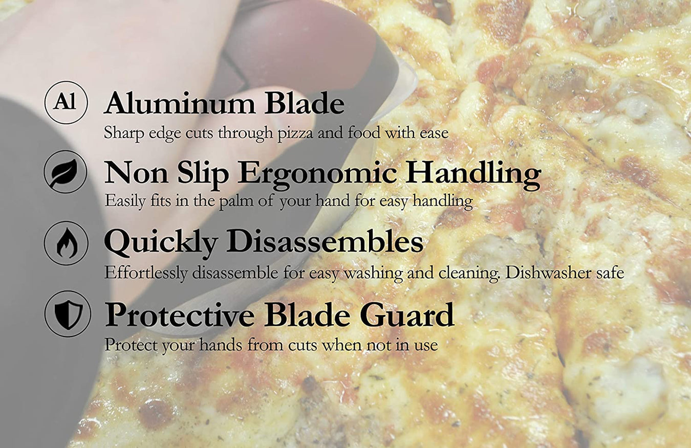 Master Pack (36) - Aluminum Pizza Cutter - Pizza Wheel Cutter with Blade Guard - Easy to Clean & Dishwasher Safe