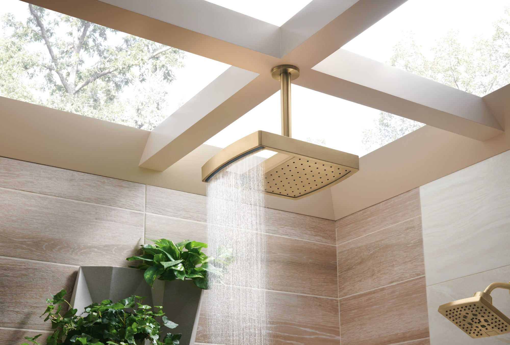 Brizo Essential™ Shower 7" Linear Square H2Okinetic® Multi-Function Wall Mount Shower Head - 2.5 GPM