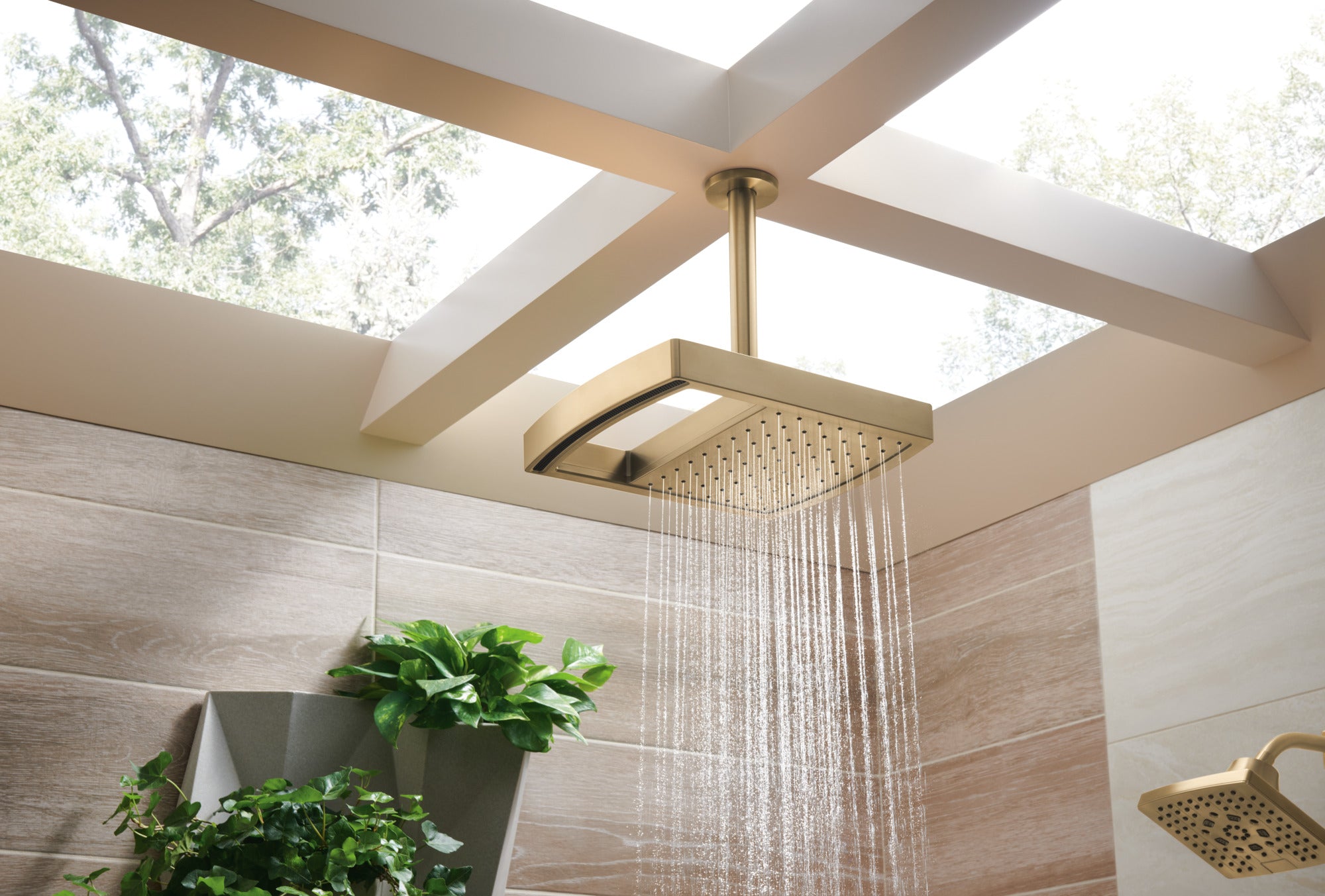 Brizo Essential™ Shower 7" Linear Square H2Okinetic® Multi-Function Wall Mount Shower Head - 2.5 GPM