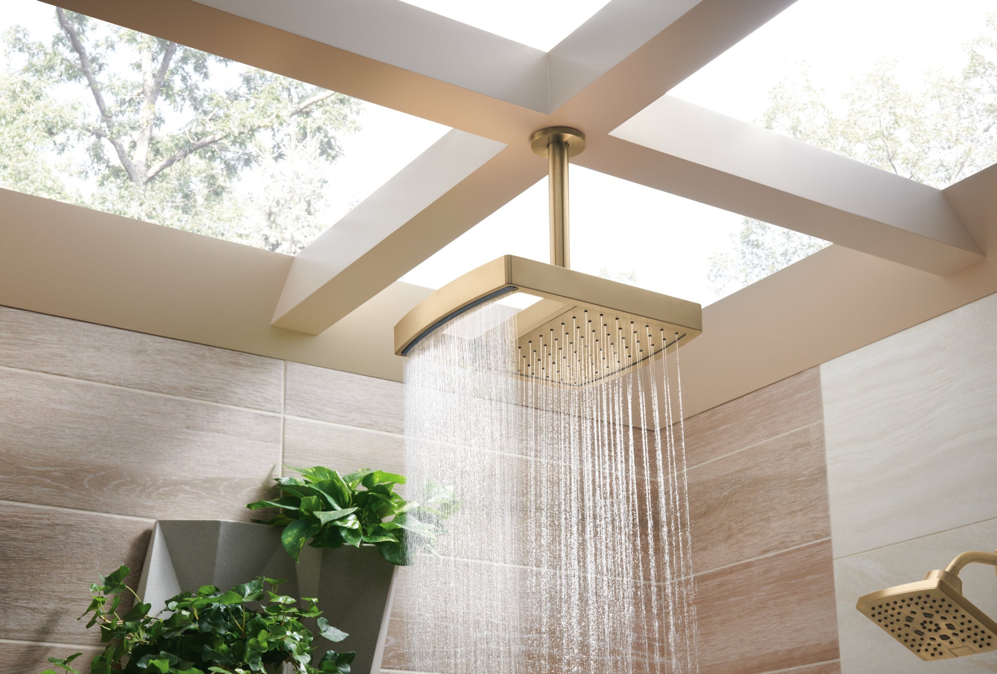 Brizo Essential™ Shower 7" Linear Square H2Okinetic® Multi-Function Wall Mount Shower Head - 2.5 GPM