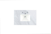 James Martin 36" Single Carrara White Marble Top with Sink, 3cm