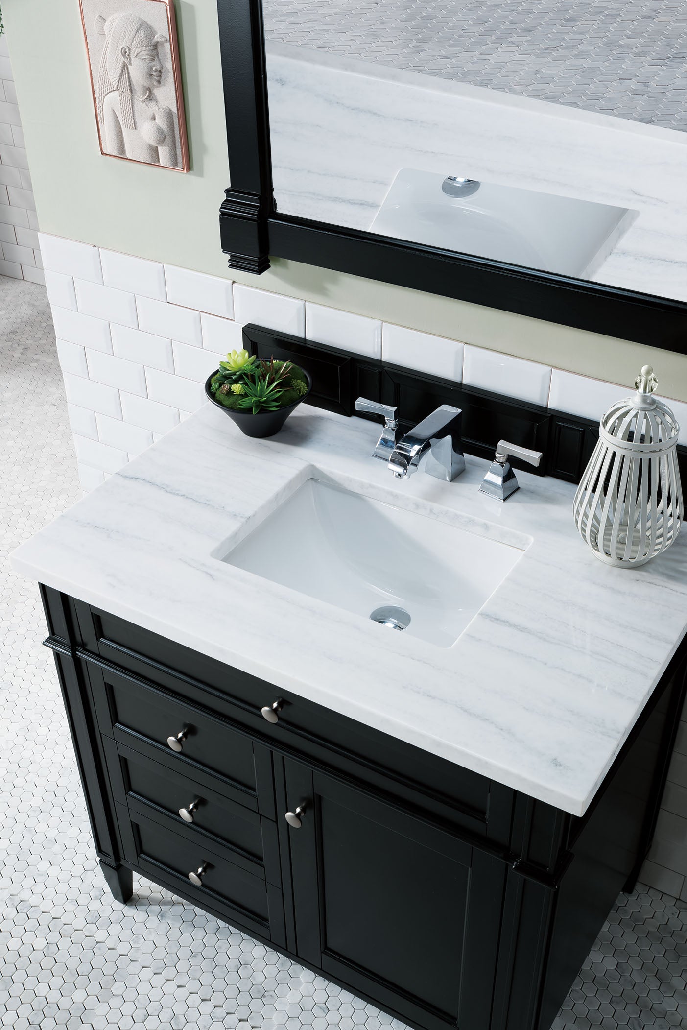 James Martin Brittany 36" Single Vanity in Black Onyx with 3cm Countertop