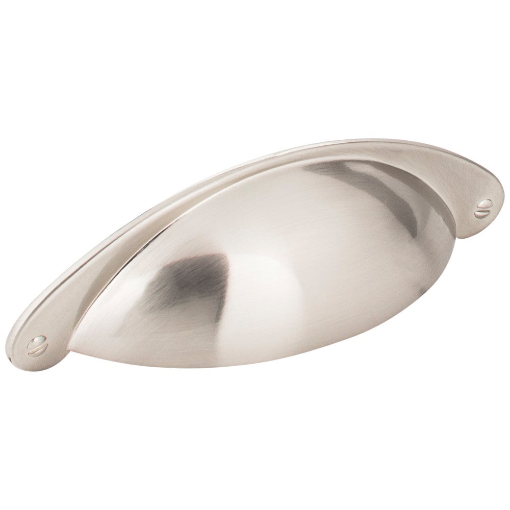 Hardware Resources 3" Center-to-Center Satin Nickel Lyon Cabinet Cup Pull