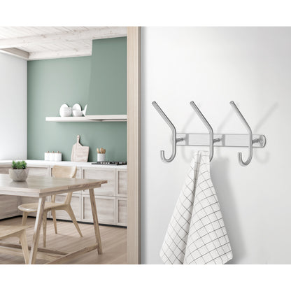 BESLAGSBODEN - Hat and Coat Rack, 3 Hooks, Brushed Stainless Steel