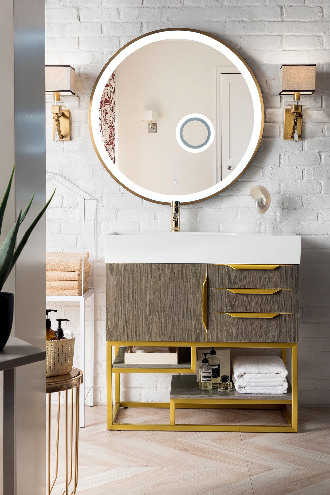 James Martin Columbia 36" Freestanding Single Vanity with Mineral Composite Stone Countertop