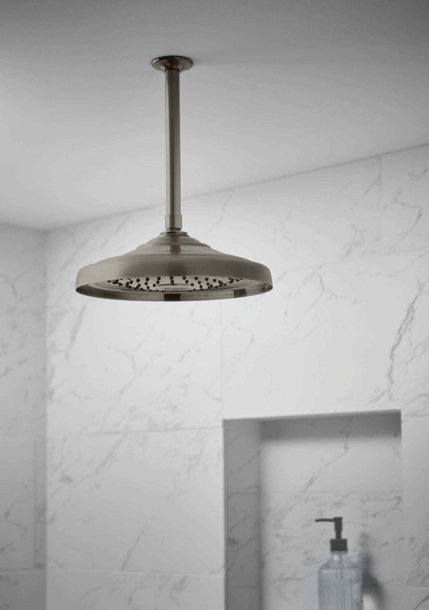 Brizo Essential™ Shower 10" Ceiling Mount Shower Arm And Round Flange